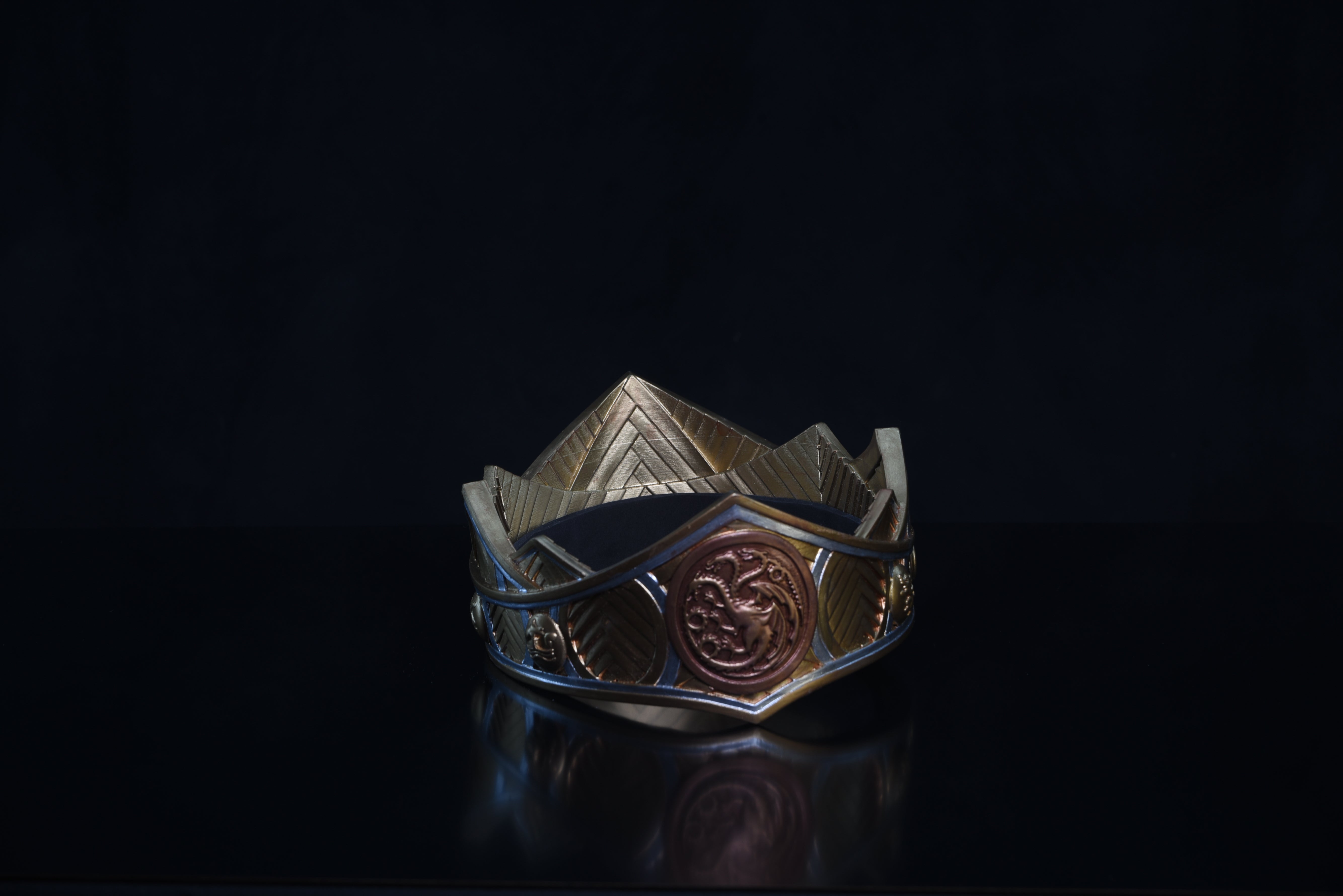 Dragonlord Dynasty Crown - House of the Dragon Inspired Medieval Fantasy Cosplay Costume Accessory for Halloween, Renaissance Fairs & Game of Thrones Themed Parties