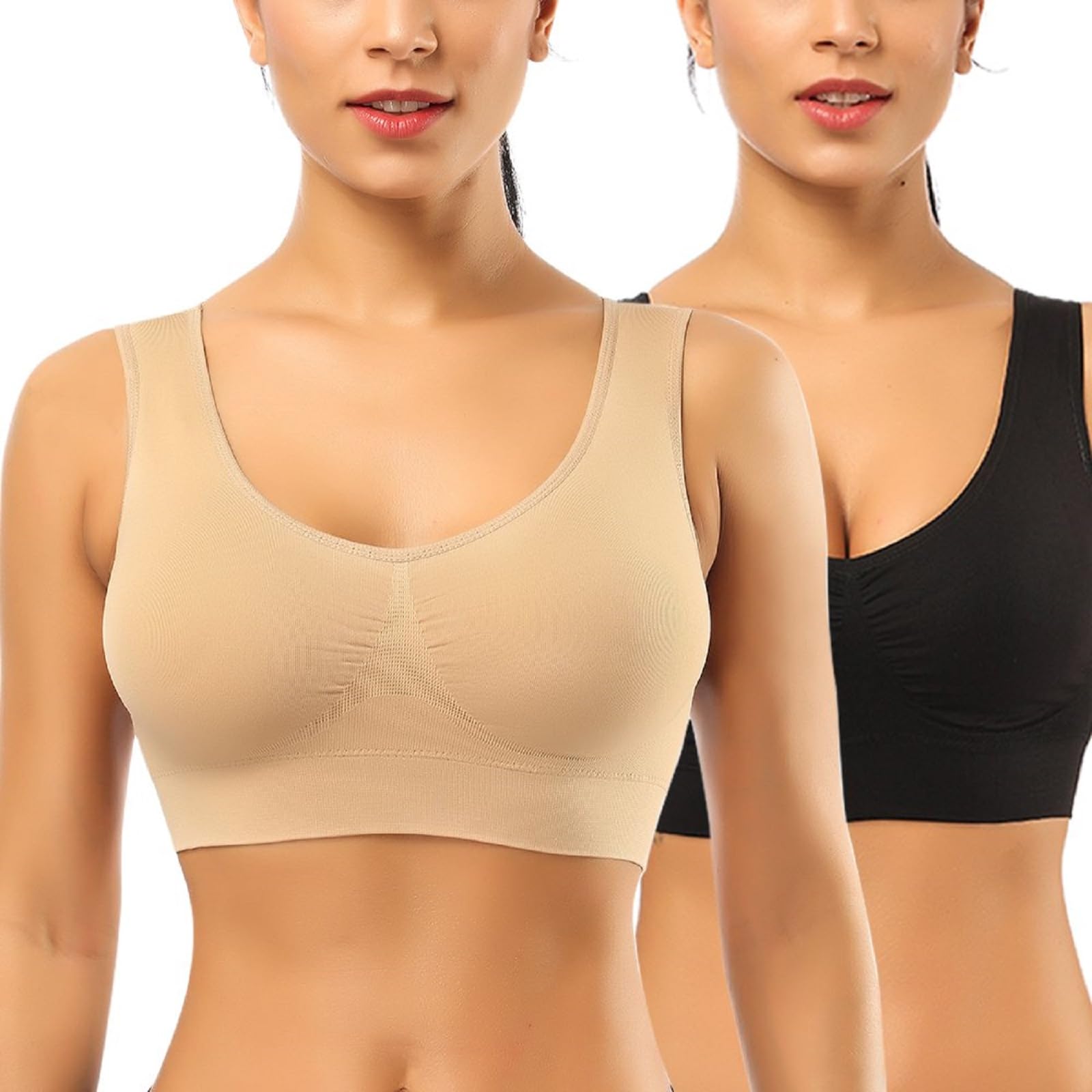 BESTENA Comfort Bra for Women - Seamless Wireless Sleep Bra with Removable Pads, Yoga & Sports Bra - Perfect for Sleeping, Lounge Wear, Yoga Practice & Low-Impact Workouts