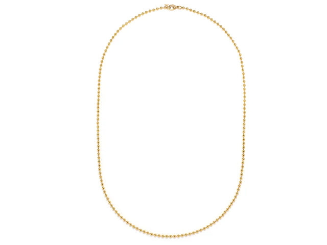 18K Yellow Gold Large Ball Chain Necklace for Women - Elegant Dainty Layering Jewelry for Everyday Wear, Parties & Gifts