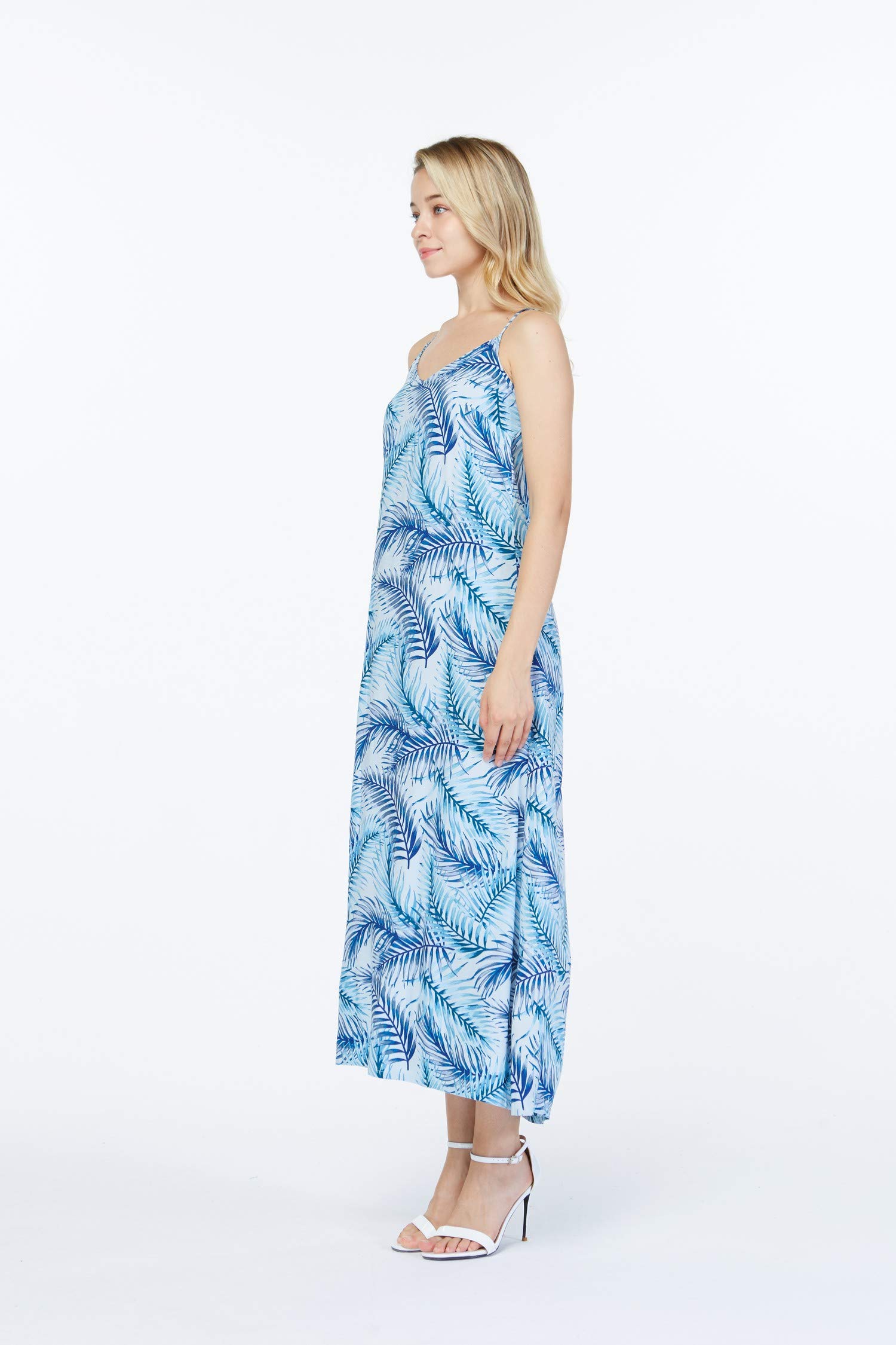 Women's Floral Print Sweetheart Maxi Dress for Hawaiian Luau Party - Beach Wedding, Summer Vacation & Tropical Getaway Outfit