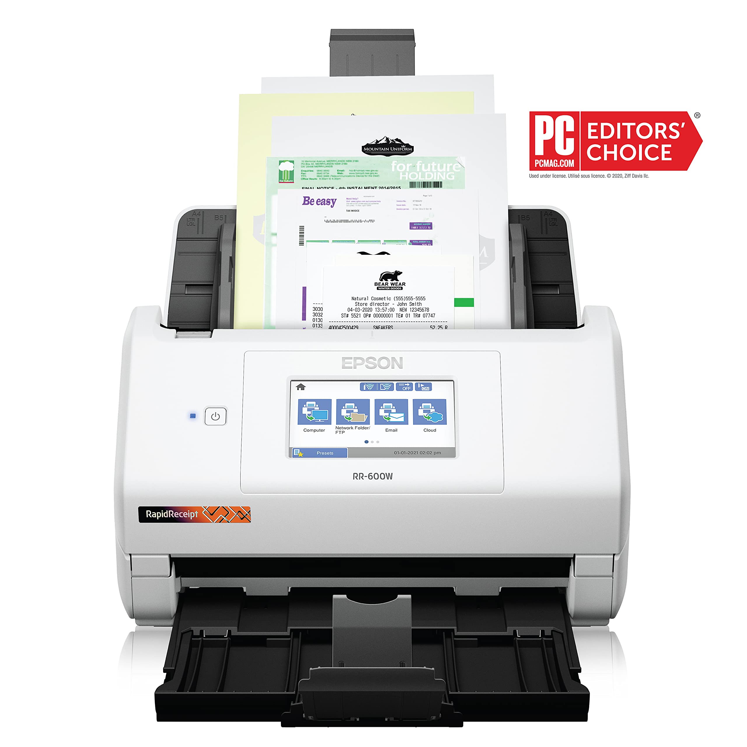 Epson RR-600W Wireless Desktop Color Duplex Receipt & Document Scanner with RR-70W Mobile Scanner Bundle - Fast Scanning for Home Office, Small Business & Tax Receipt Organization