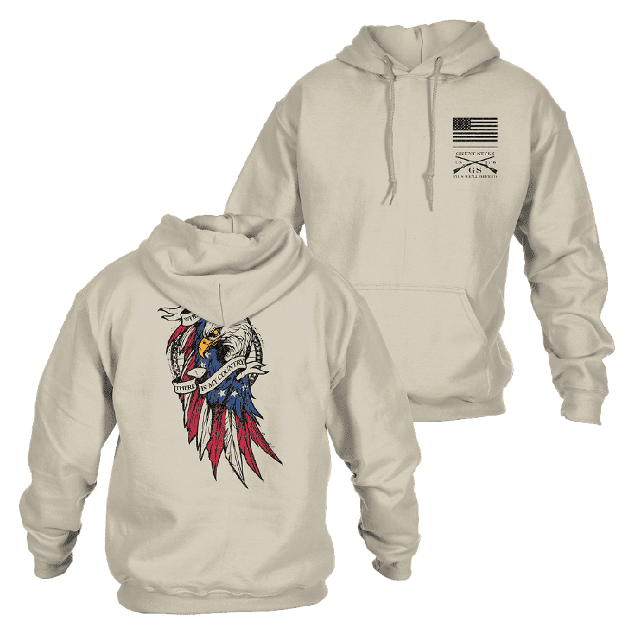 Liberty Dwells Hoodie - Cozy Fleece Pullover for Men & Women | Sand Color | Perfect for Casual Wear, Outdoor Activities & Street Fashion