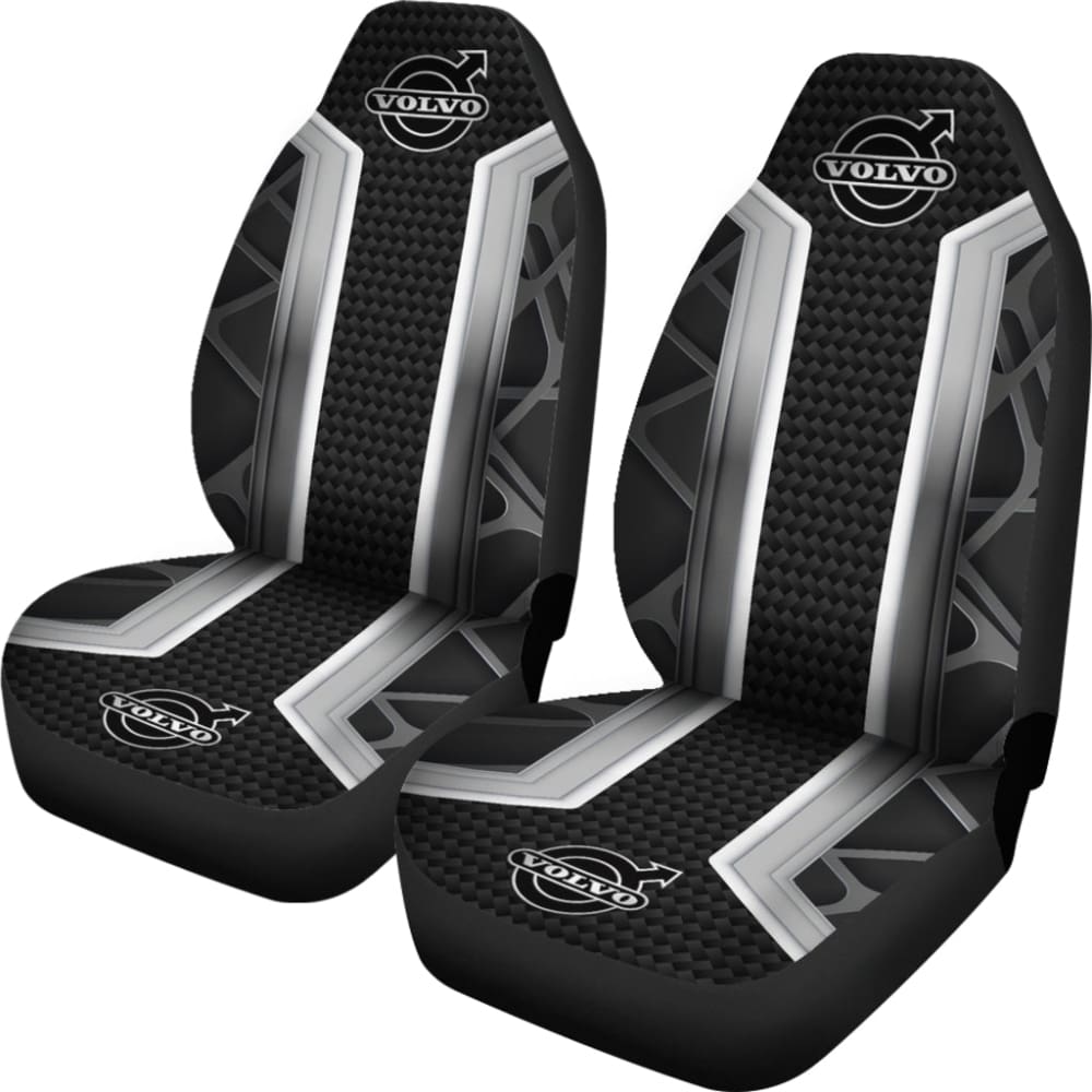 Premium Volvo Silver & Black Themed Car Seat Covers - Universal Fit for XC90, XC60, S90 - Waterproof & Anti-Slip Protection (Model 210901) - Perfect for Road Trips, Daily Commutes & Interior Styling