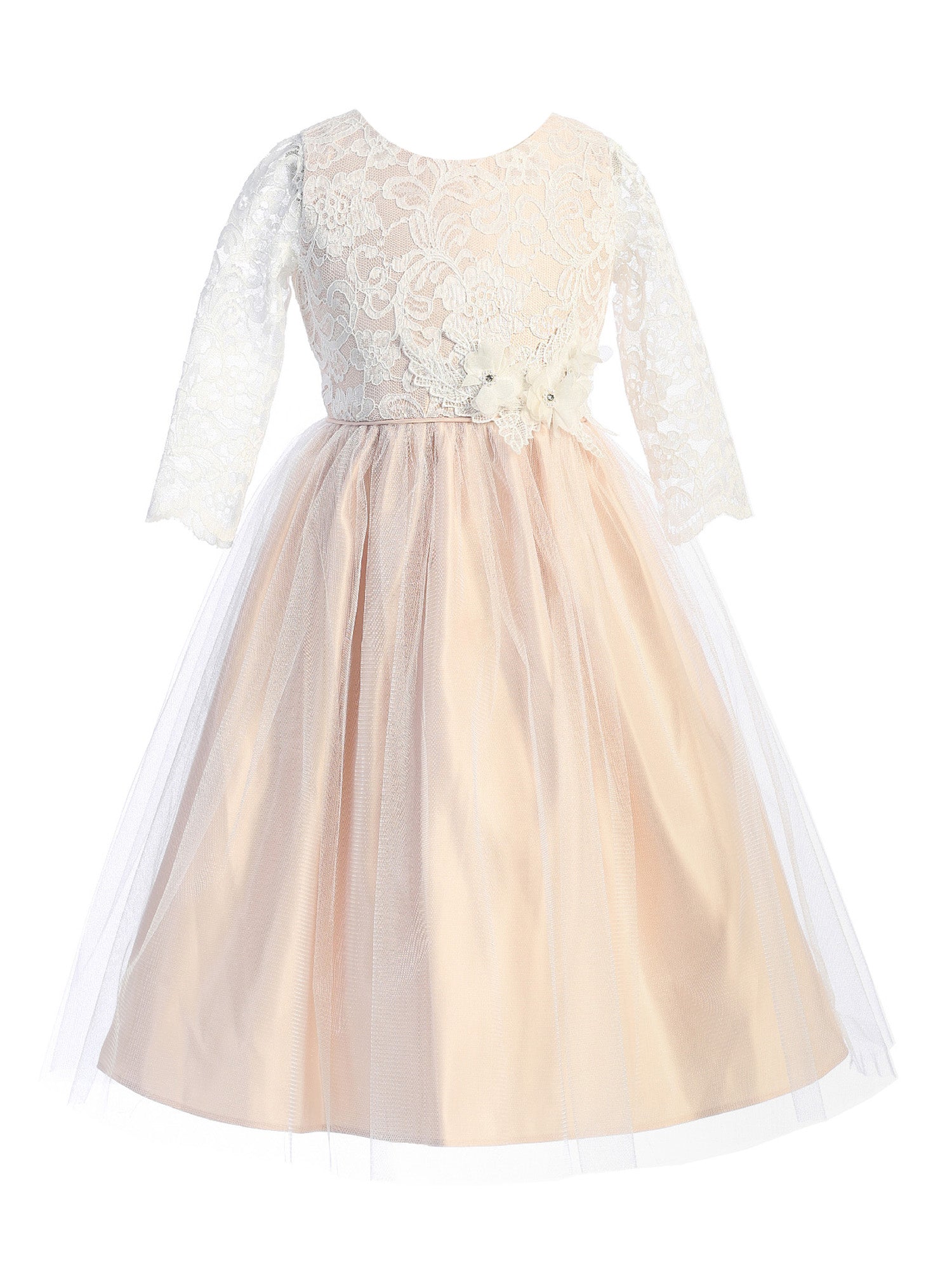 Elegant Floral Lace Bridesmaid Dress for Big Girls - Sizes 7-16 | Perfect for Weddings, Prom & Special Occasions