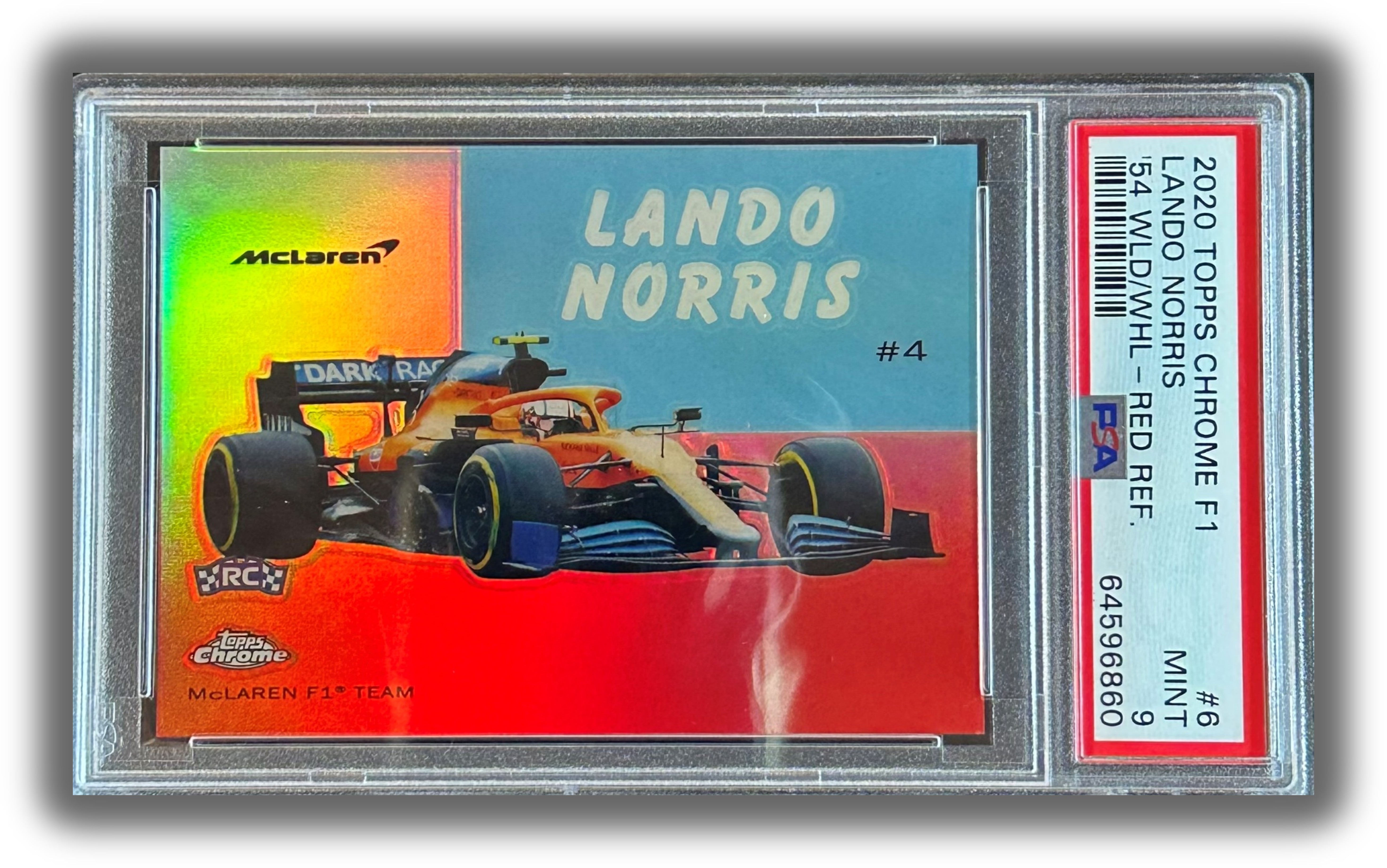 2020 Topps Chrome F1 Lando Norris #6 Red Rookie Card PSA 9 5/5 - Perfect for F1 Collectors, Racing Fans, and Sports Memorabilia Enthusiasts