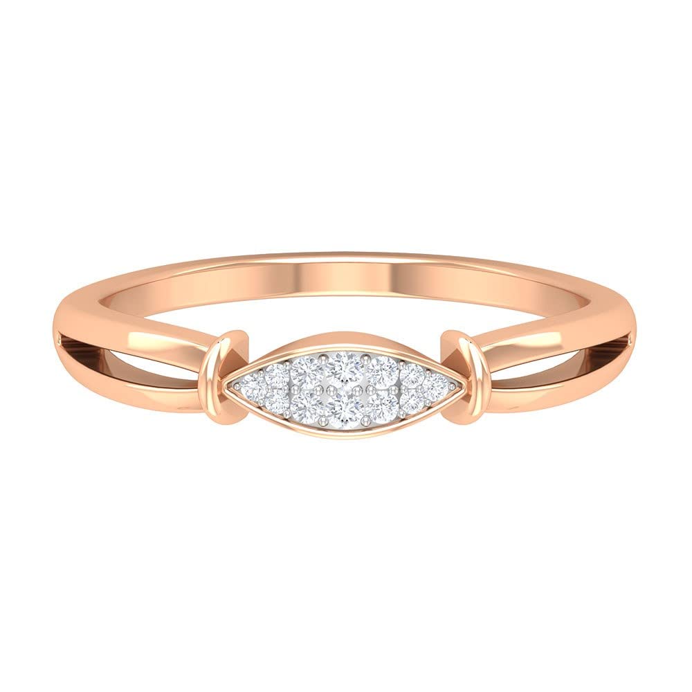 14K Solid Gold Diamond Promise Ring for Women - Certified Geometric Engagement Ring, Gift for Her - Perfect for Anniversaries, Proposals & Special Occasions