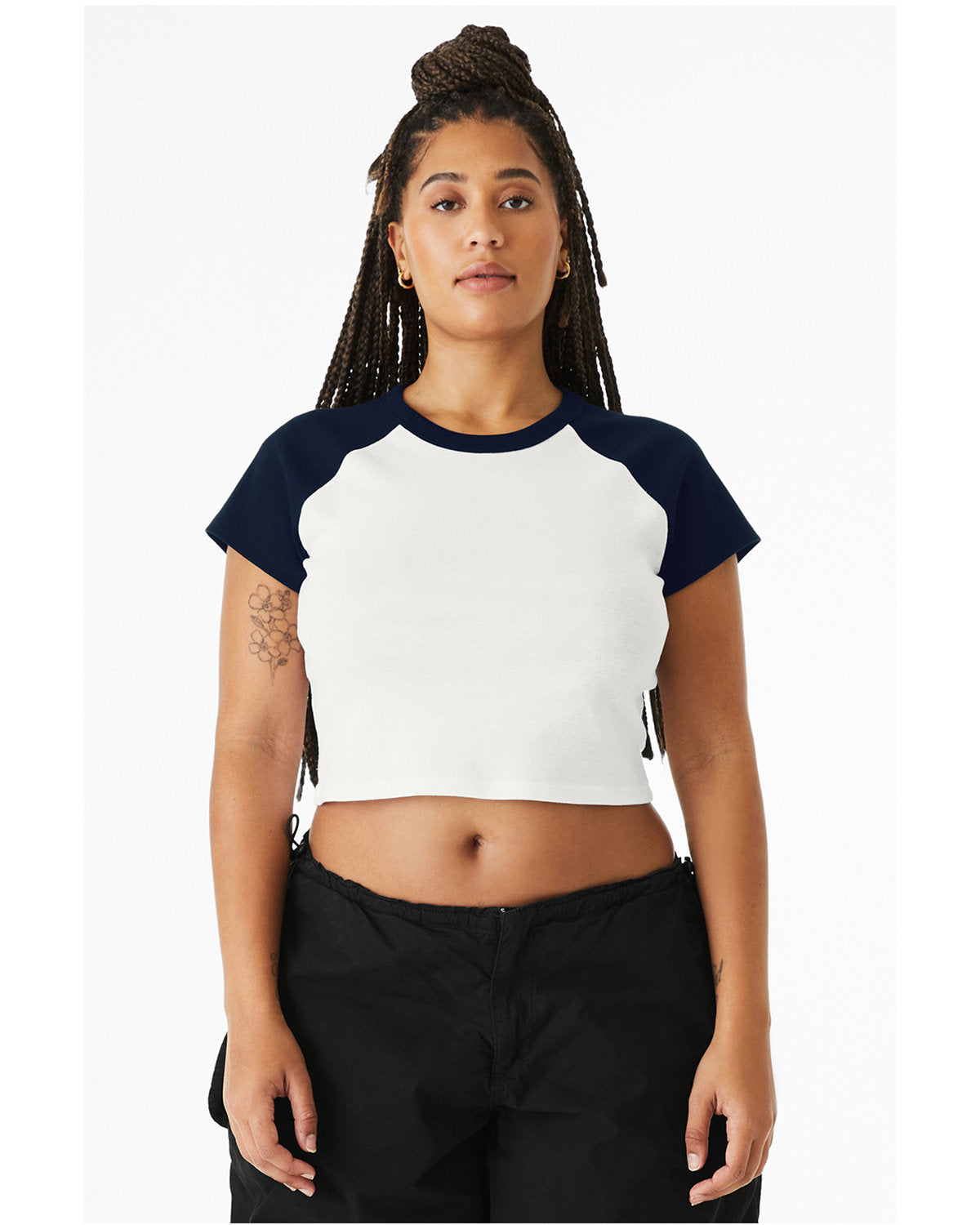 Bella + Canvas 1201 Women's Micro Ribbed Raglan Baby Tee - Soft Comfort Fit Short Sleeve T-Shirt for Casual Wear, Maternity & Everyday Outfits