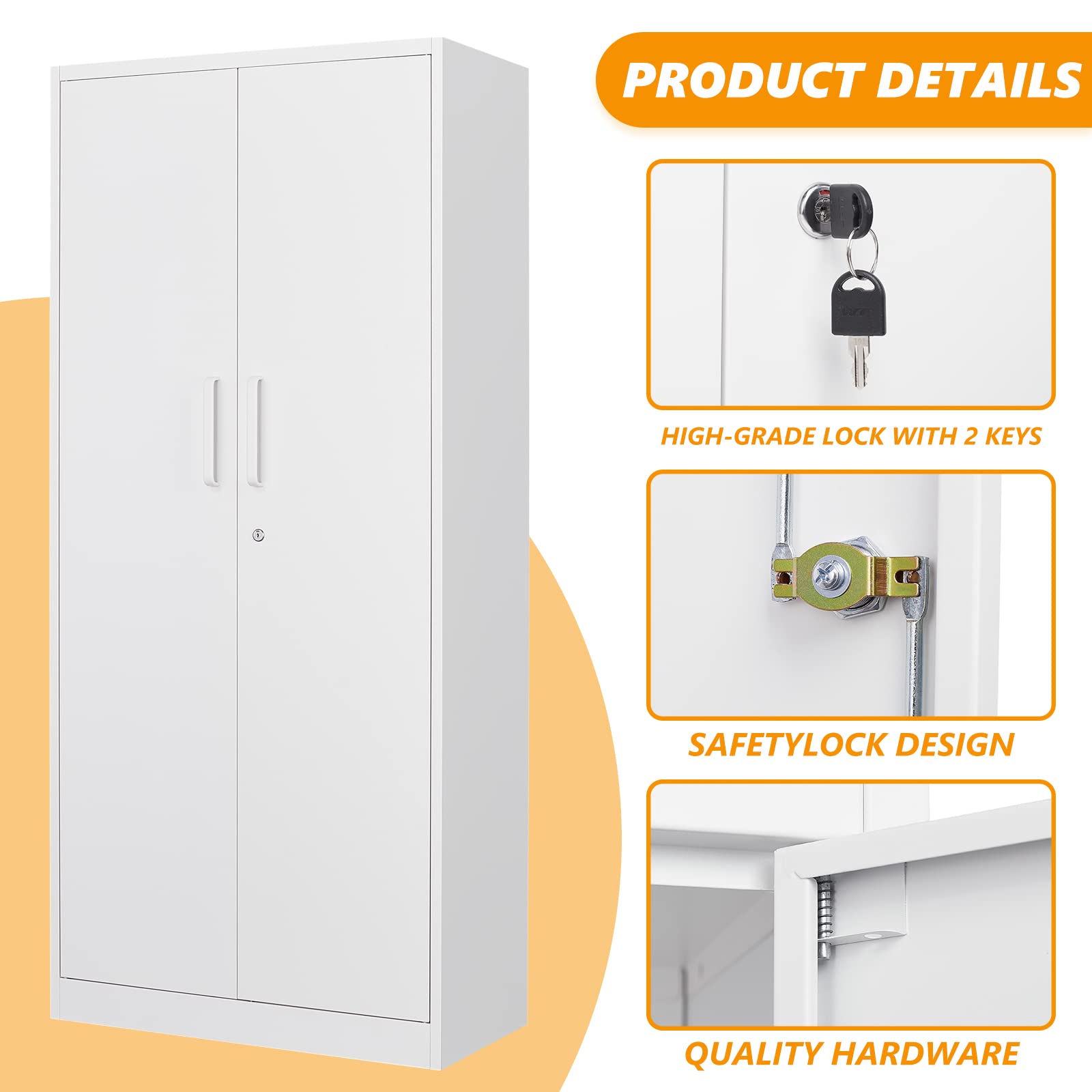 STANI Lateral File Cabinet - Metal Storage Cabinet with Adjustable Shelf & Lockable Drawer | Home Office & School Filing Solution | Perfect for Document Organization & Office Supplies Storage