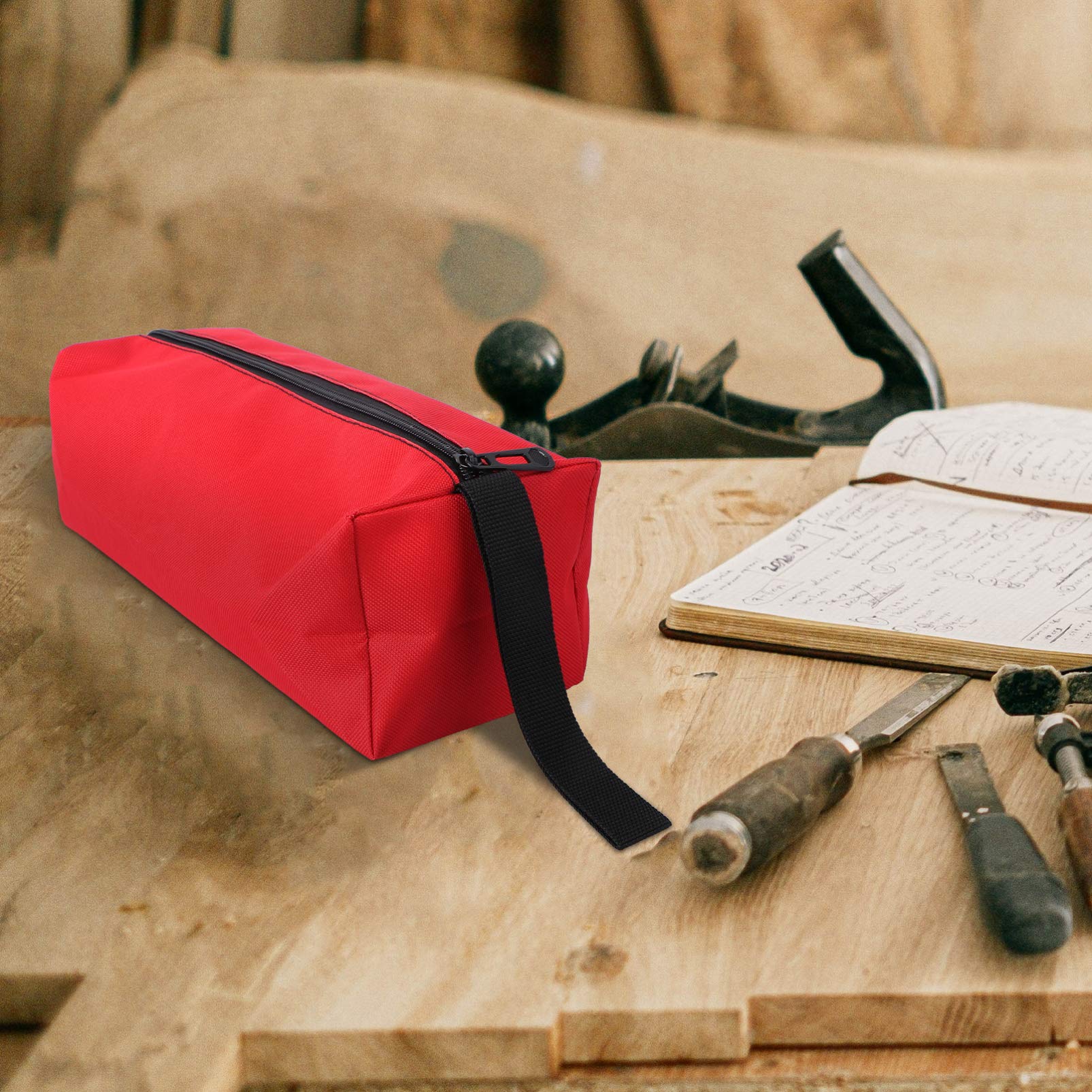 Hemobllo 1pc Multifunctional Oxford Cloth Tool Bag for Men - Travel, Garden & Woodworking Carry On Organizer with Metal Accessories (Red) - Perfect for DIY Projects, Camping & Outdoor Adventures