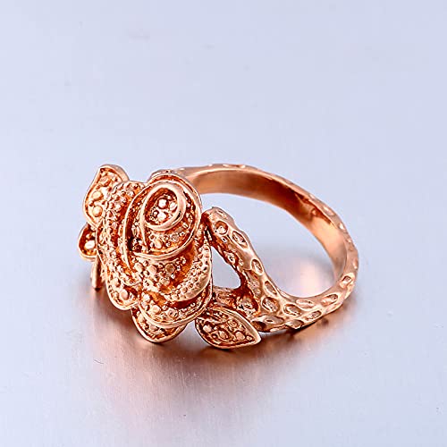 Stainless Steel Rose Flower Ring for Women - Elegant Statement Jewelry - Perfect for Valentine's Day, Anniversary Gifts & Romantic Occasions