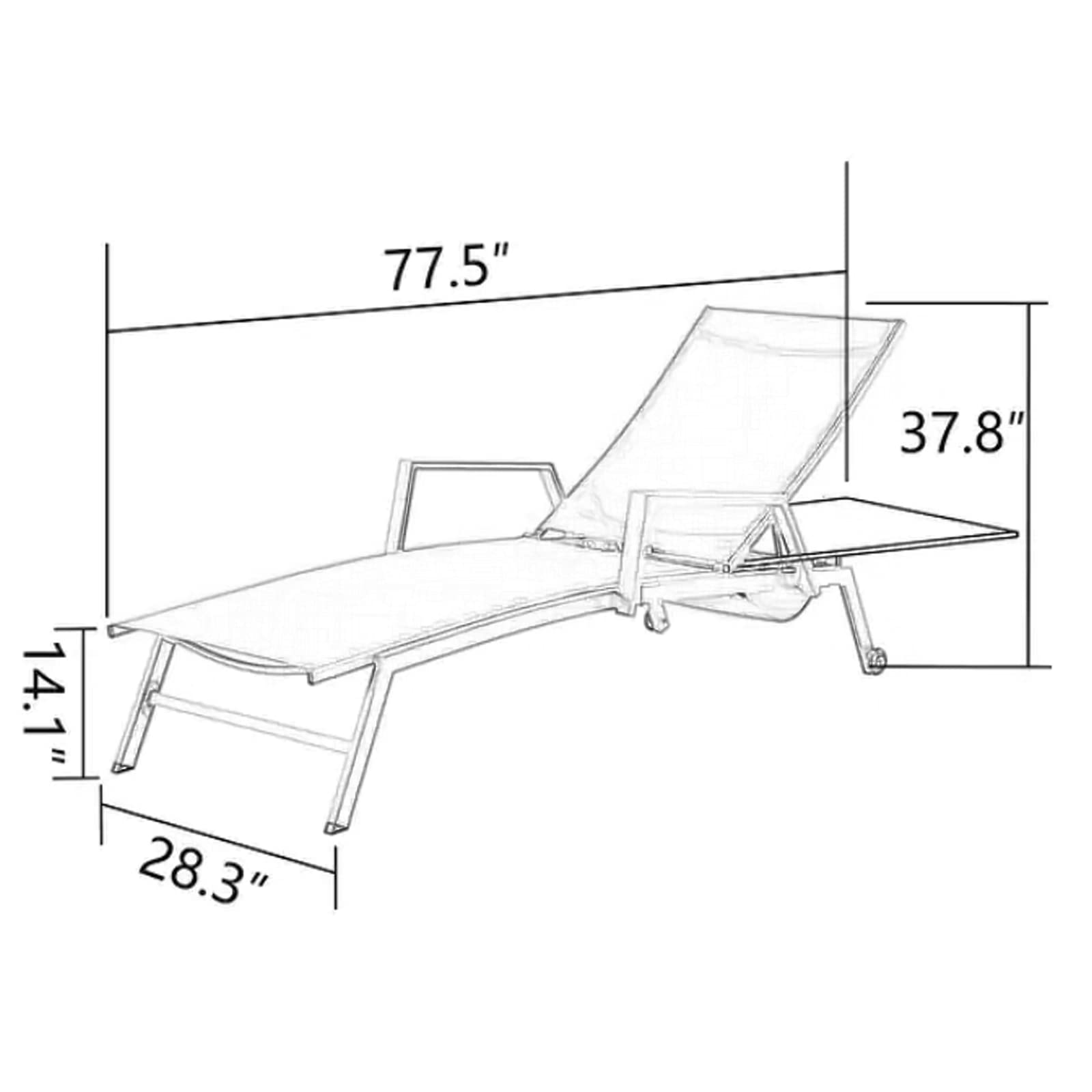 Modern Outdoor Chaise Lounge Chairs Set of 2 - Adjustable 5-Level Reclining Backrest, Breathable Textilene Fabric - Perfect for Poolside, Patio, Garden & Balcony Relaxation - Orange Leisure Recliners for Sunbathing & Outdoor Lounging