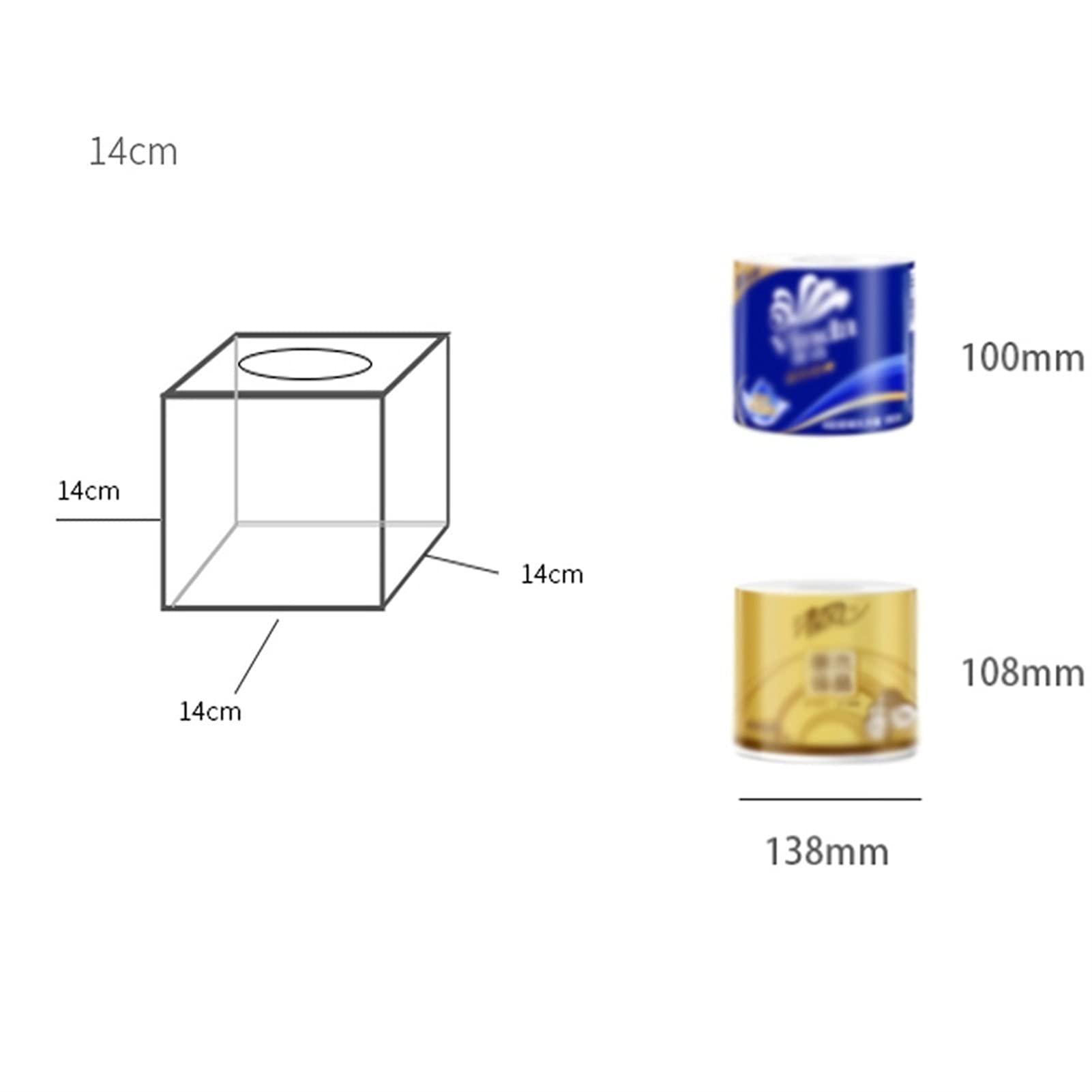 Marble Tissue Box Holder - White Square Cube Tissue Cover with Removable Bottom for Bathroom Vanity, Bedroom Dresser & Countertop Decor | Modern Home & Office Organization Accessory