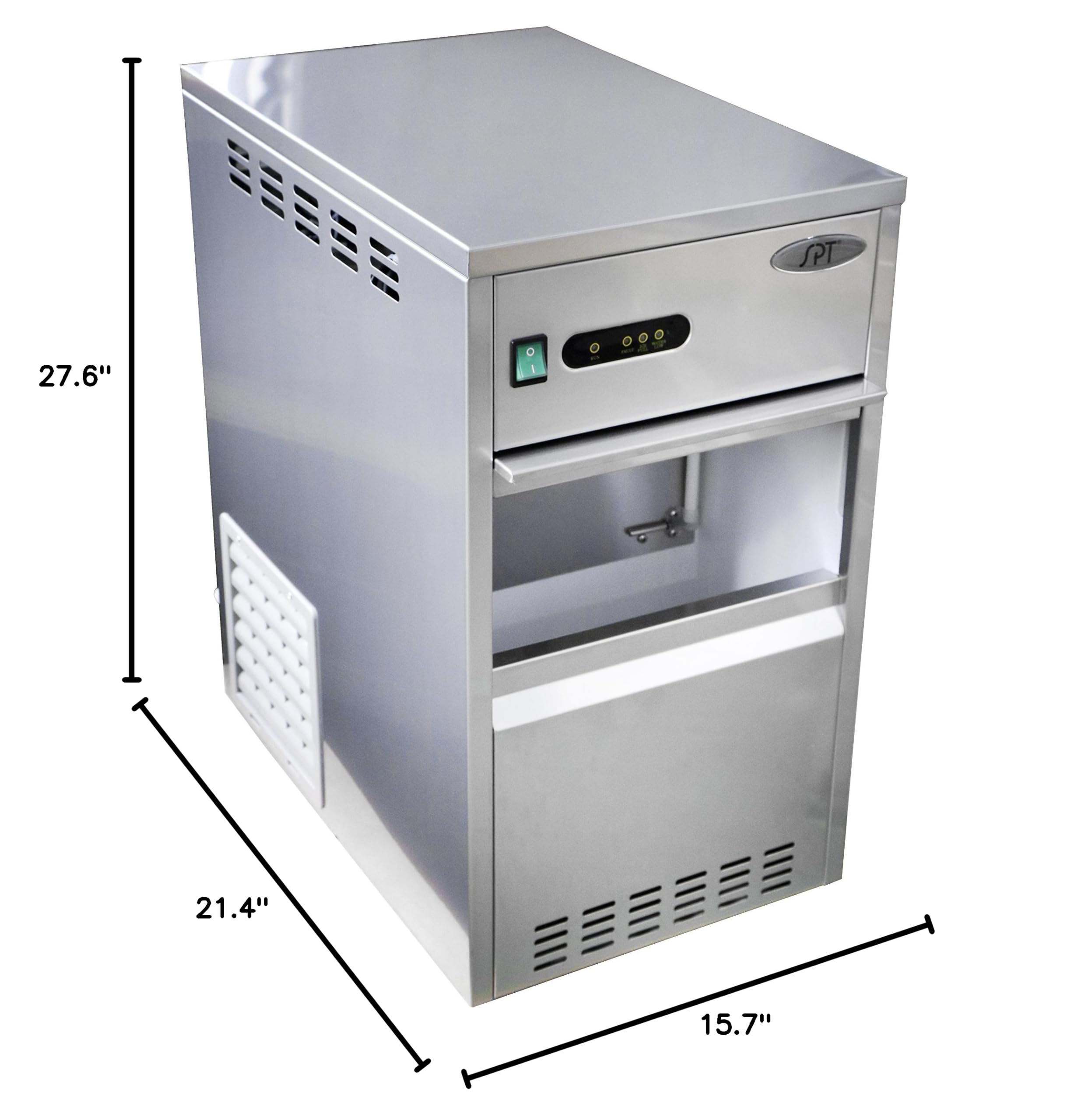 SZB-40 Commercial Automatic Flake Ice Machine - 1000LBS/Day, Stainless Steel, Energy Efficient for Restaurants, Bars, and Supermarkets