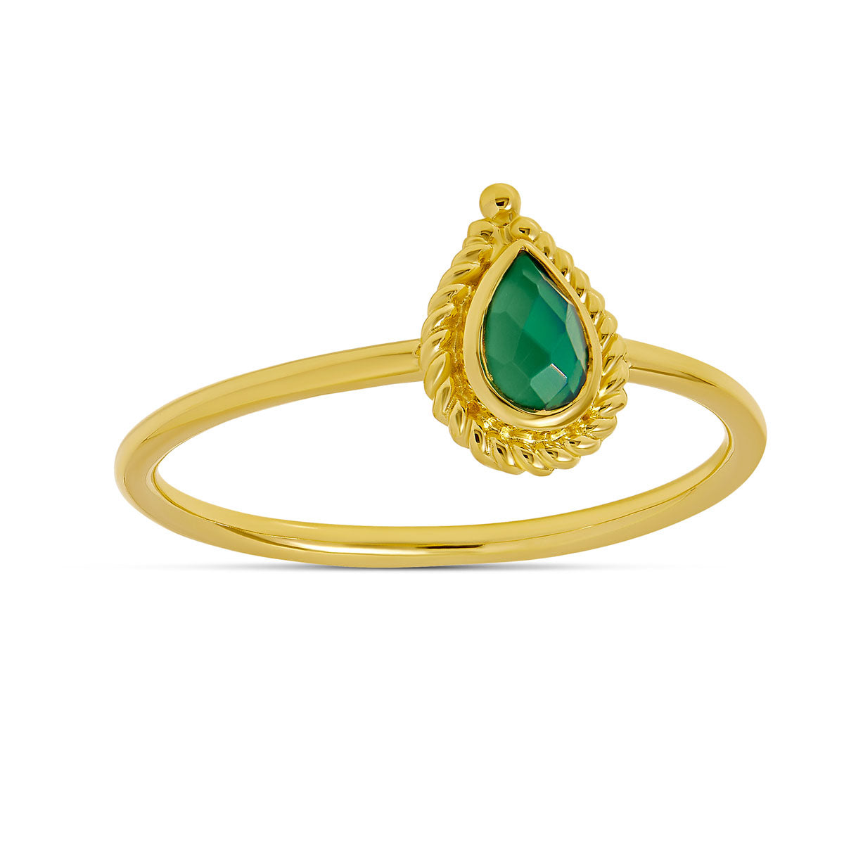Luria Green Onyx Ring - 14K Gold Plated Women's Statement Ring for Elegant Occasions & Everyday Wear