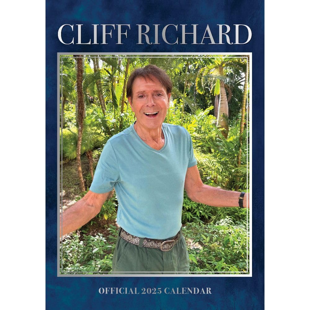 2025 Official Cliff Richard A3 Wall Calendar - Month to View | Perfect for Home, Office & Gift Giving | Rock Music Fans Collection