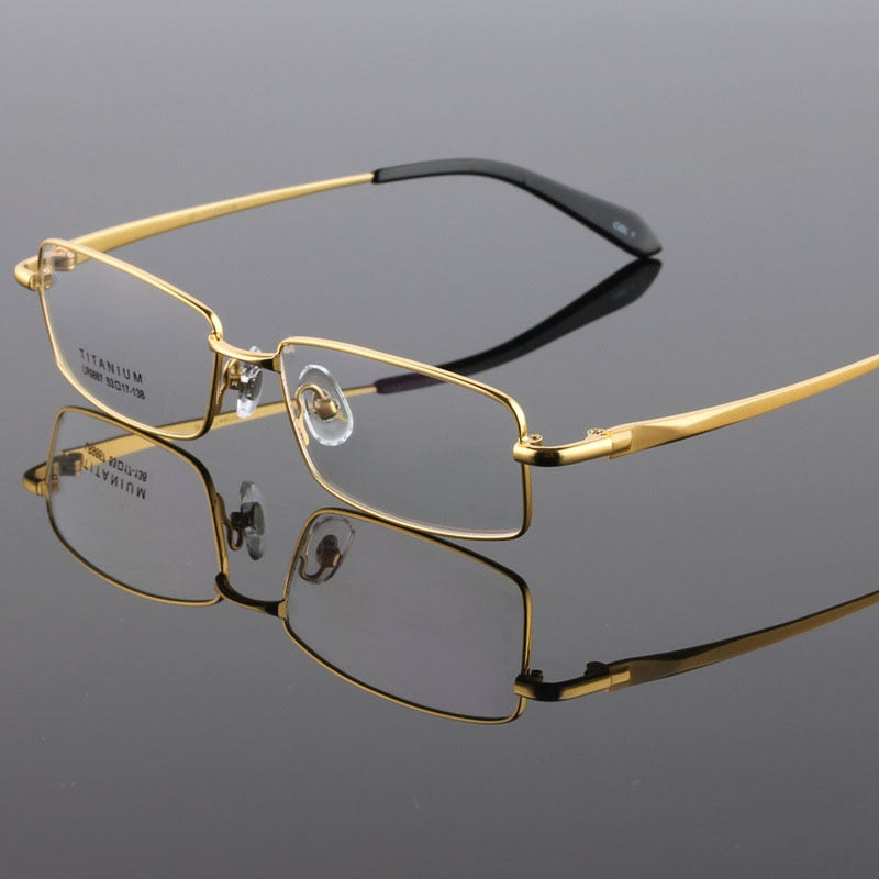 Bclear Men's Full Rim Square Titanium Eyeglasses 9867 - Lightweight Durable Frame for Work & Reading | Stylish Prescription Glasses for Men