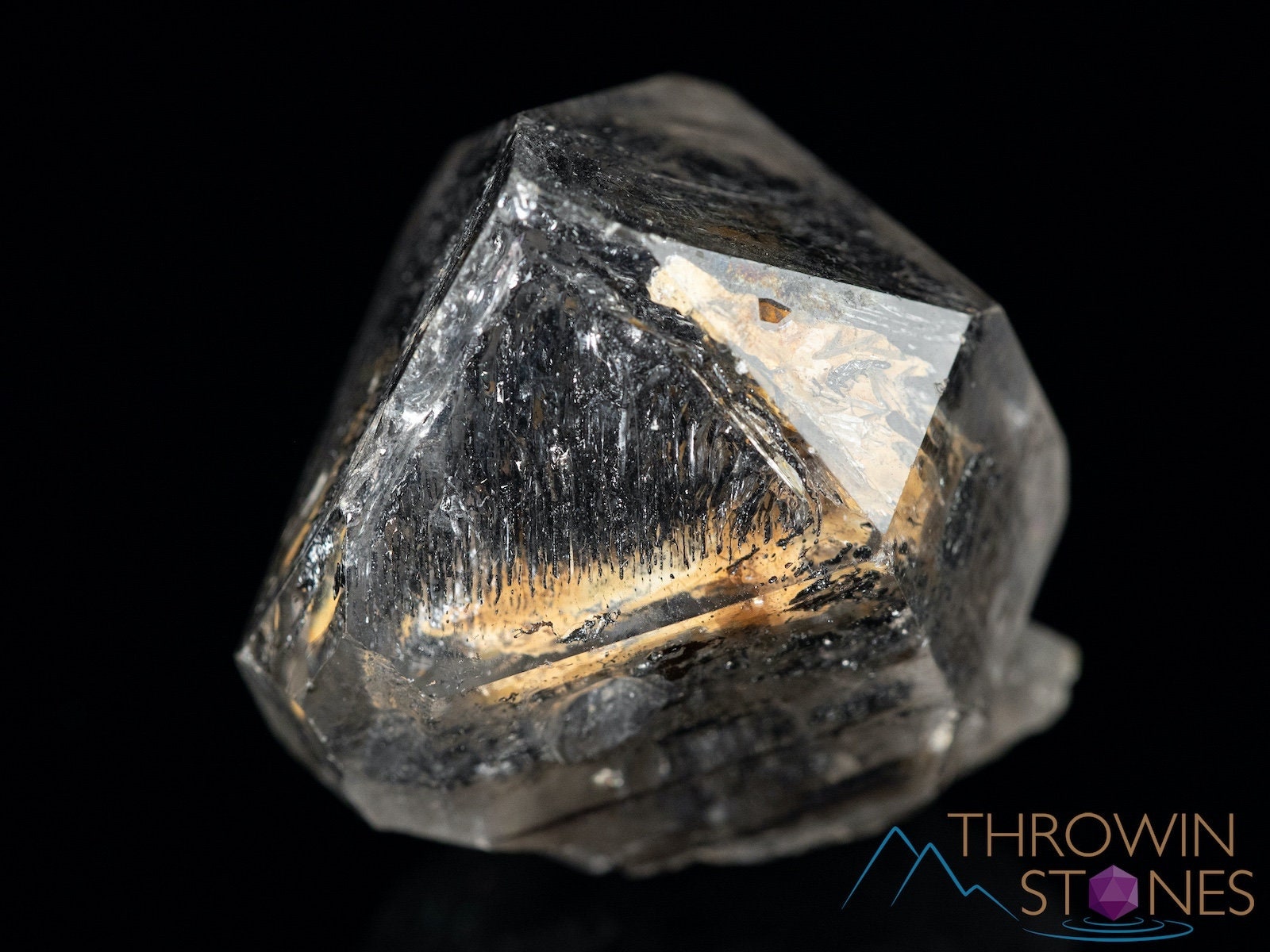 Natural Quartz Crystal with Carbon Inclusions - Unique Raw Stone Specimen for Home Decor, Healing & Collection | Perfect Housewarming Gift & Spiritual Decor (40088) | Ideal for Meditation Spaces, Office Desk & Crystal Healing Practices