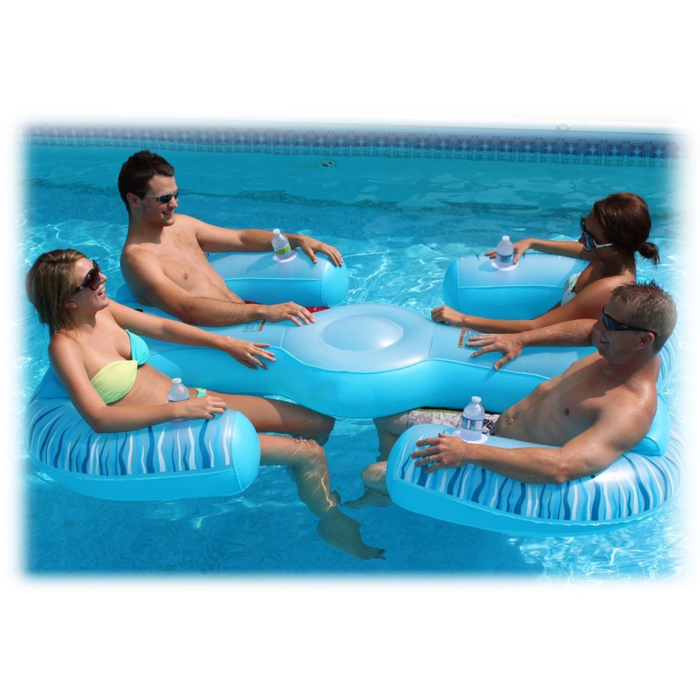 RAVE Sports Paradise Lounge - Premium Inflatable Water Floating Mat for Lakes, Pools & Beaches - Perfect for Relaxing, Sunbathing & Family Fun