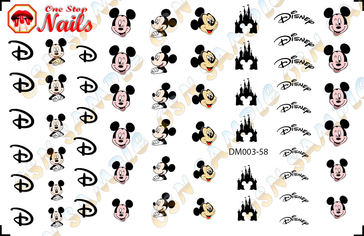 Mickey Mouse Water Slide Nail Decals - Easy to Apply Disney Nail Art Stickers for DIY Manicure - Perfect for Parties, Holidays & Disney Themed Events