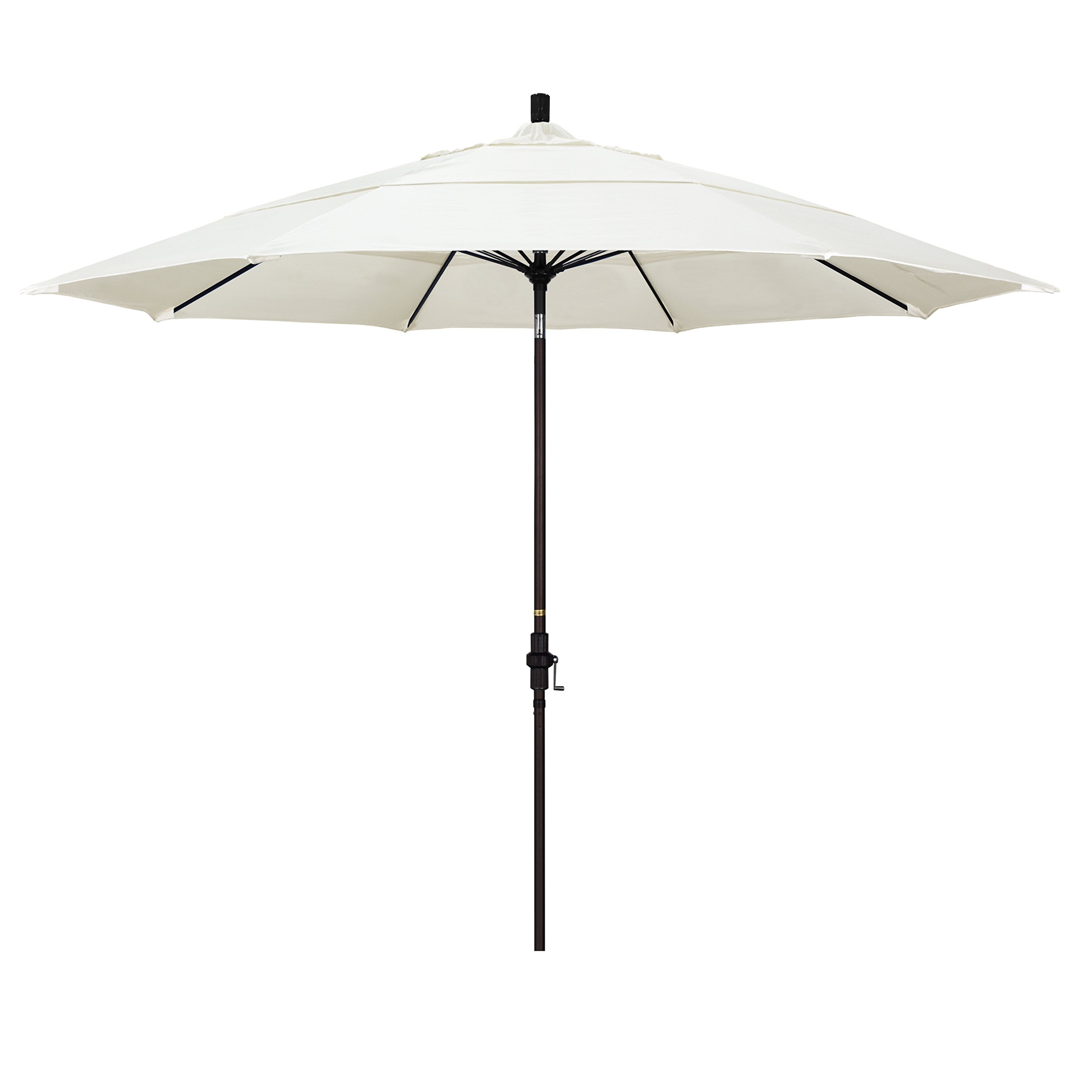 11' Round Fiberglass Market Umbrella with Crank Lift & Tilt - Outdoor Dining & Patio Use