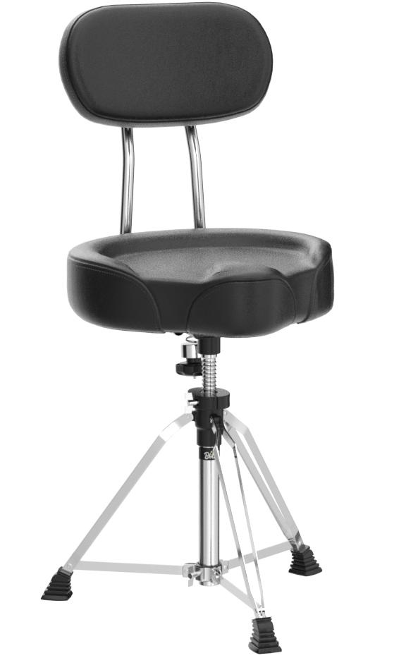 Boltd Adjustable Drum Throne Stool - Motorcycle Style Seat with Large Backrest for Drummers | Made in Taiwan | Comfortable Percussion Stool for Drum Set, Practice & Live Performances
