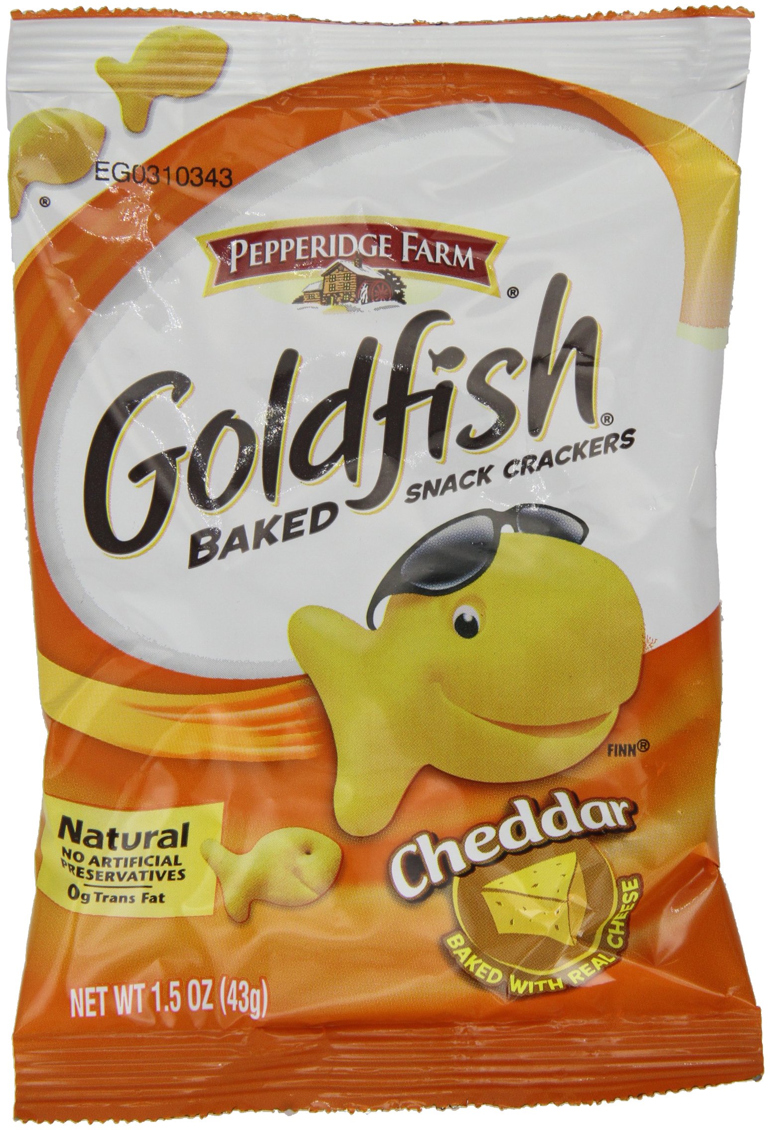 Pepperidge Farm Goldfish Cheddar Baked Snack Crackers - 6 Pack (1.5 Oz Bags) - Perfect for School Lunches, Office Snacks & On-the-Go Treats - Small Storage Space Friendly Baked Cheese Crackers