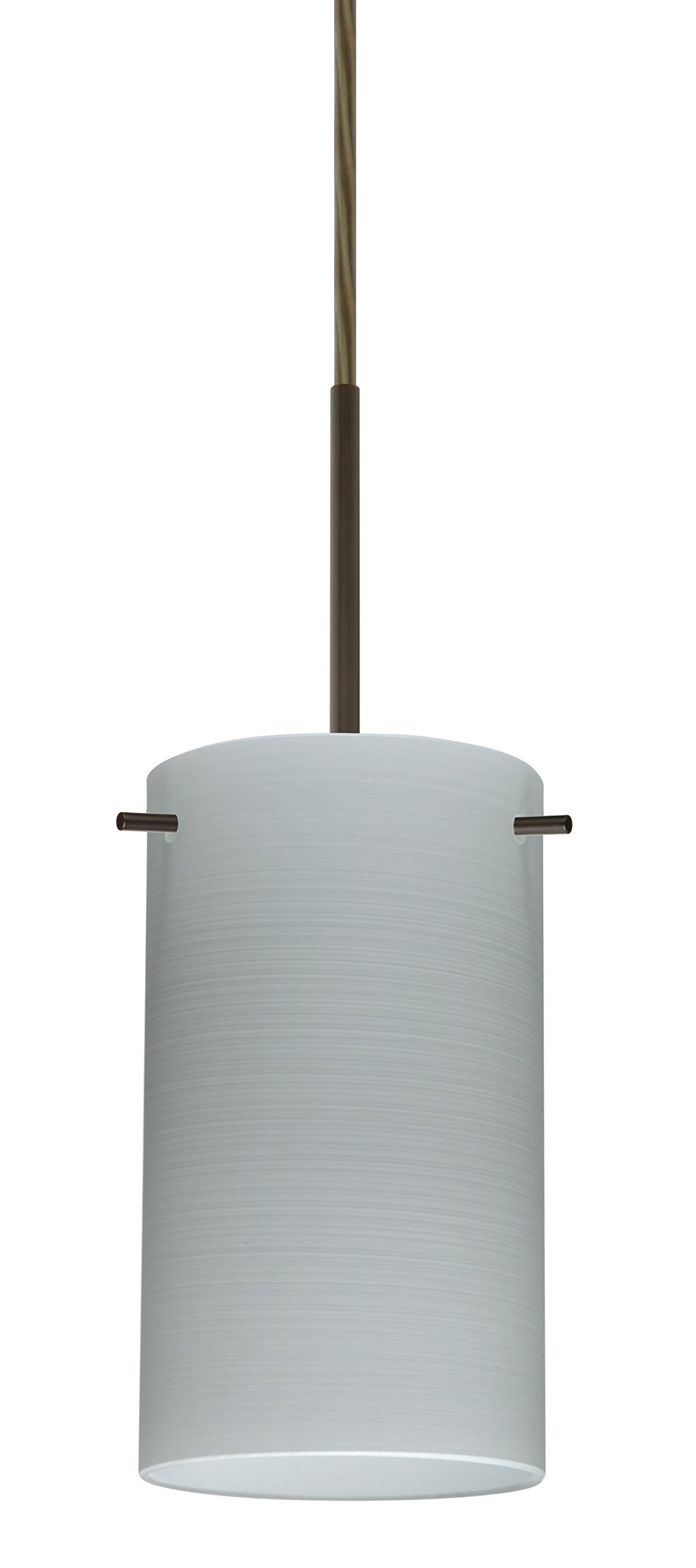 Stilo Collection Bronze/Dark Finish Transitional One Light Pendant with LED - 1BT-4404KR-LED-BR - Perfect for Dining Room, Kitchen Island or Entryway Lighting