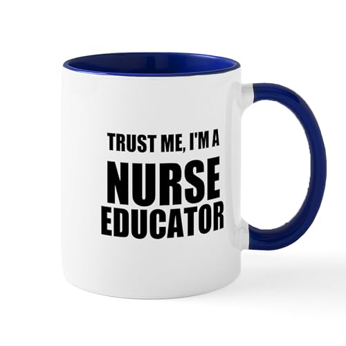 White/Navy Inside - Trust Me, Im A Nurse Educator Mugs