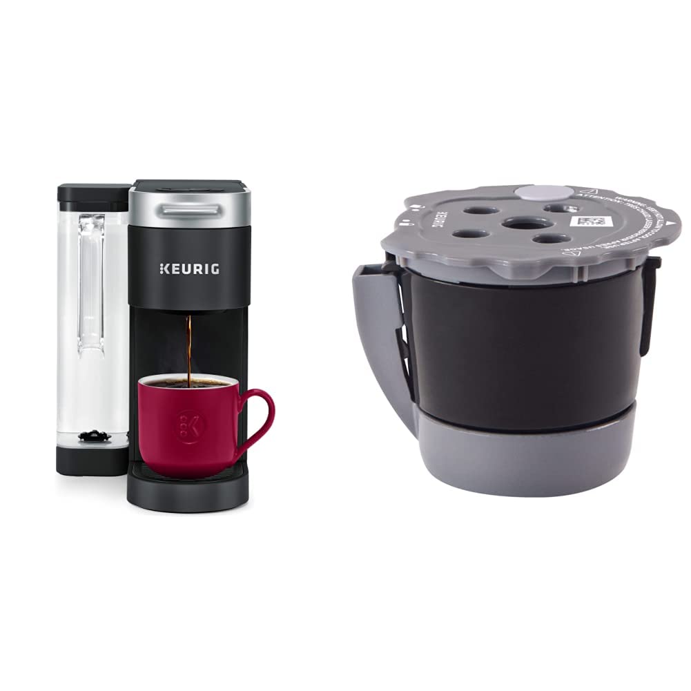 Keurig K-Supreme Single Serve Coffee Maker with My K-Cup Reusable Filter - Black & Gray | Perfect for Home, Office & Dorm Rooms | Brews K-Cup Pods & Ground Coffee | Fast & Easy Morning Coffee Solution