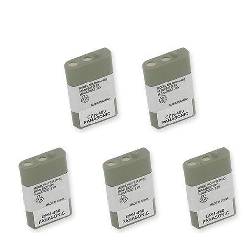 Replacement Cordless Phone Batteries for Panasonic HHR-P103 - 5-Pack Ni-MH 3.6V 750mAh UL103 Batteries - Perfect for Home & Office Cordless Phones