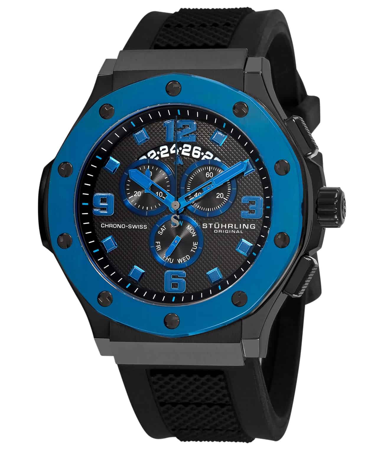 Black Dial / Black PVD Case / Black Silicone Strap Black PVD Tang Buckle