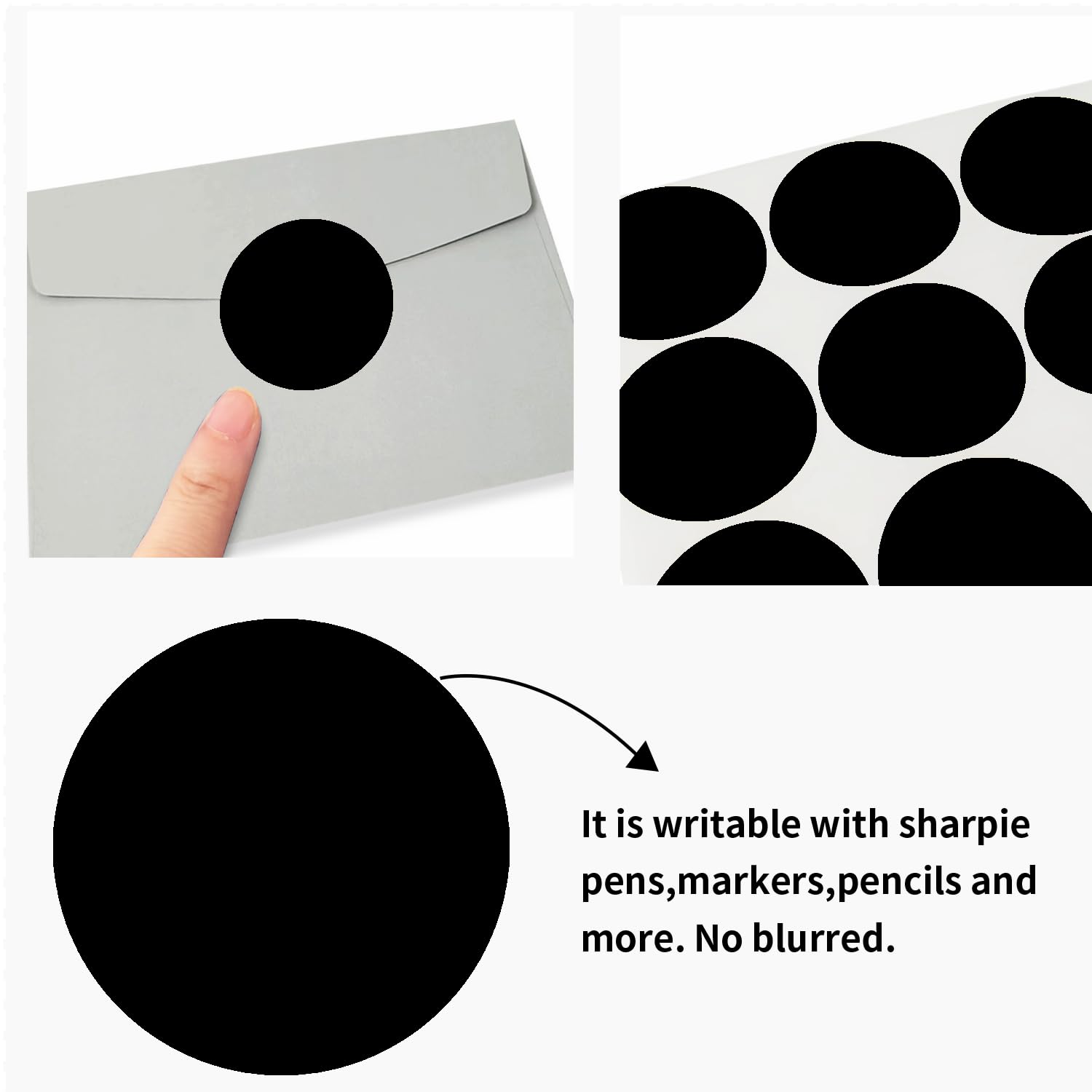 STARLIBOO 2 Inch Black Dot Stickers - 540 Removable Circle Labels for Pricing, Organizing & Garage Sales - Writable Round Stickers for Office, Retail & Home Use
