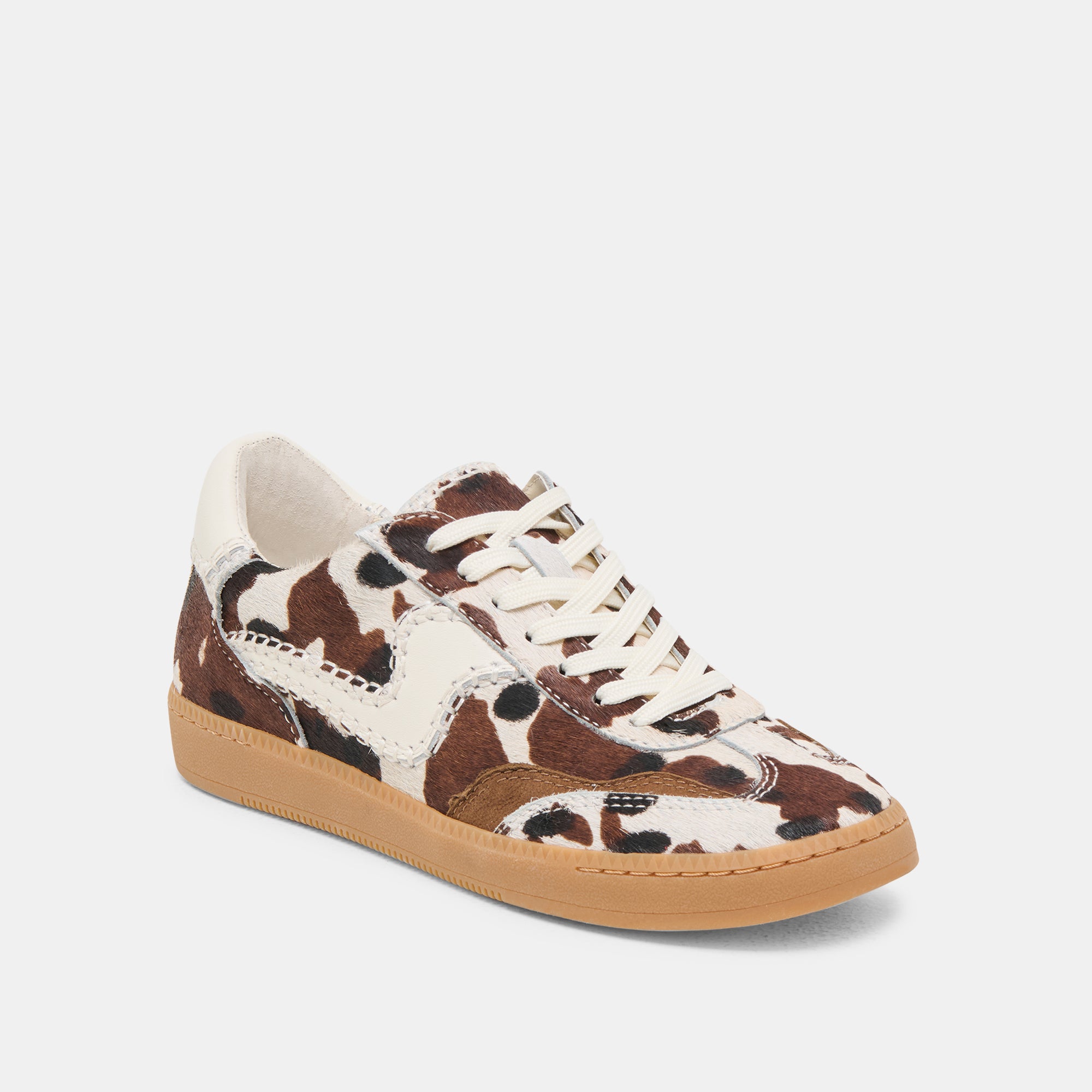 Stylish Notice Stitch Sneakers in Cocoa Taurus Calf Hair - Perfect for Casual Outings & Everyday Comfort
