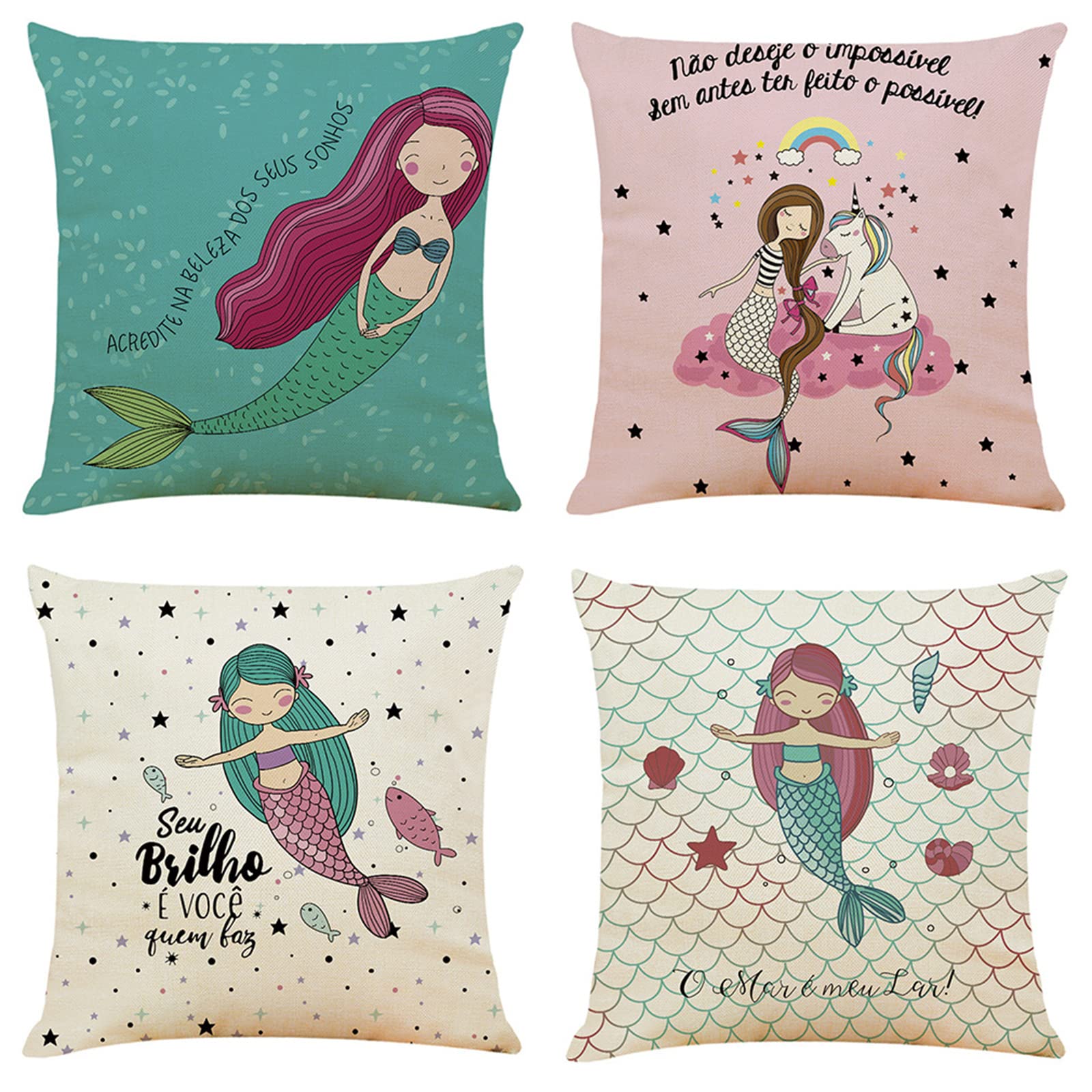 Jpnca 31x31 Inch Throw Pillow Covers Set of 4 - Soft Velvet Square Decorative Cushion Covers with Cartoon Girl Design for Sofa, Bed, Couch & Car Decor | Perfect for Living Room, Bedroom & Home Accessories