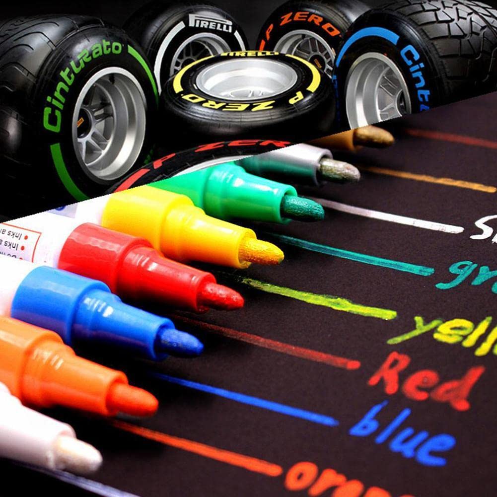 Ryanli Oil Based Paint Marker - White Paint Pen for Art, Rock Painting, Ceramic, Glass & Wood | Quick Dry, Waterproof Paint Marker for Stone, Metal, Tire & Graffiti | 1PC Black Marker for DIY Crafts & Home Decor Projects