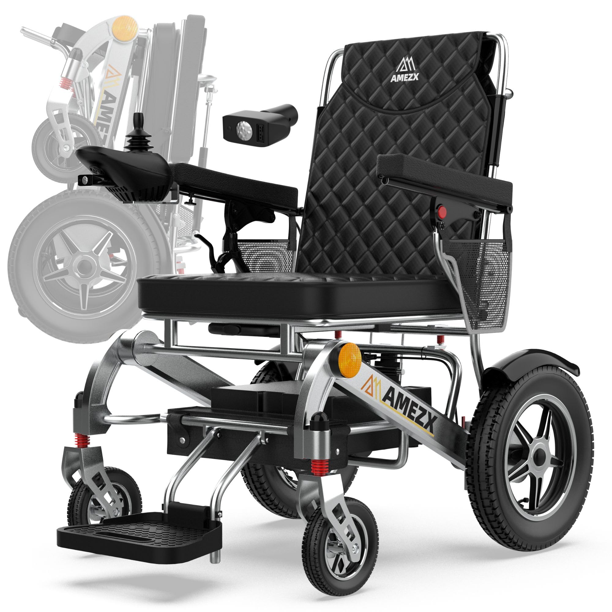 **Electric Wheelchairs for Adults - 21in Wide Seat, 25 Miles Long Range, All-Terrain Foldable Lightweight Wheelchair for Seniors & Travel | Airline Approved | Indoor & Outdoor Use**