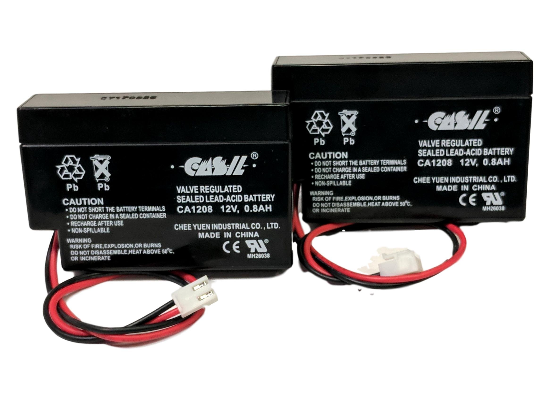 Casil Batteries 12018 12V 0.8Ah Rechargeable Battery - Power Supply for Security Systems, Emergency Lights, and Medical Devices