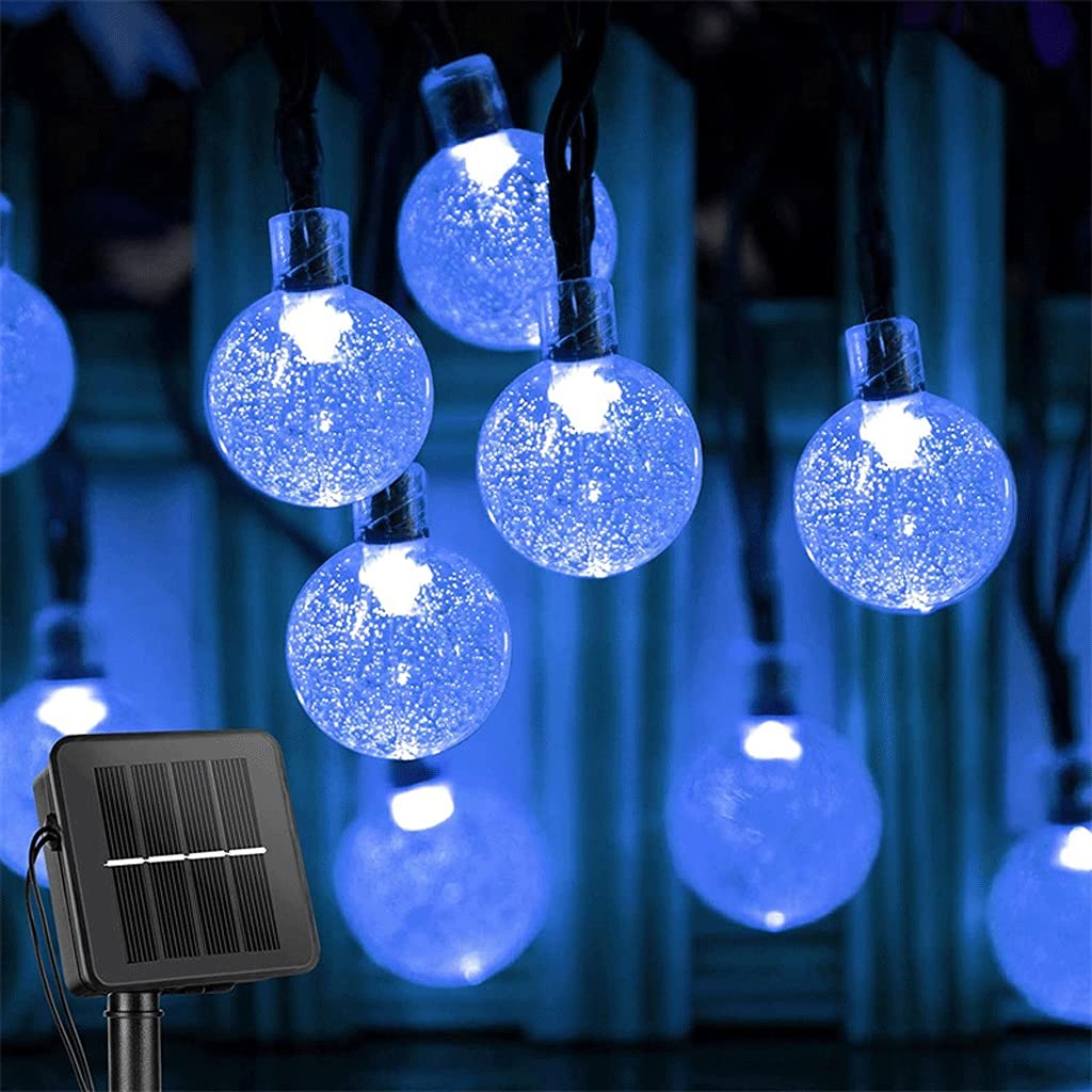 60 LED Crystal Globe Outdoor String Lights - Waterproof 8 Modes Patio Lights for Garden, Party, Wedding Decor | Blue Color 6.5M 30 LEDs | Perfect for Backyard, Porch, Balcony & Holiday Lighting