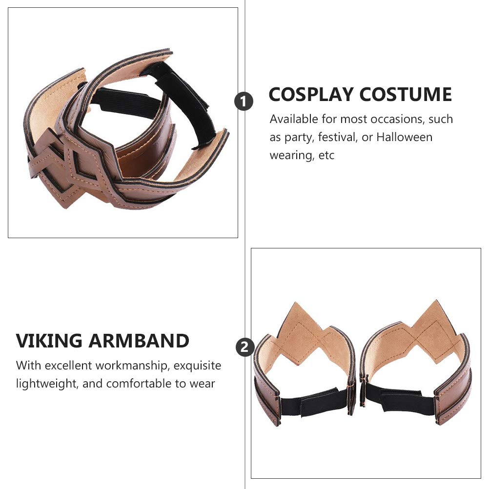 PRETYZOOM Medieval Viking Arm Guards - Genuine Leather Bracelets for Men, Cosplay Costume Accessories, Pirate & Viking Theme Party Wear - Perfect for LARP, Renaissance Fairs, and Historical Reenactments