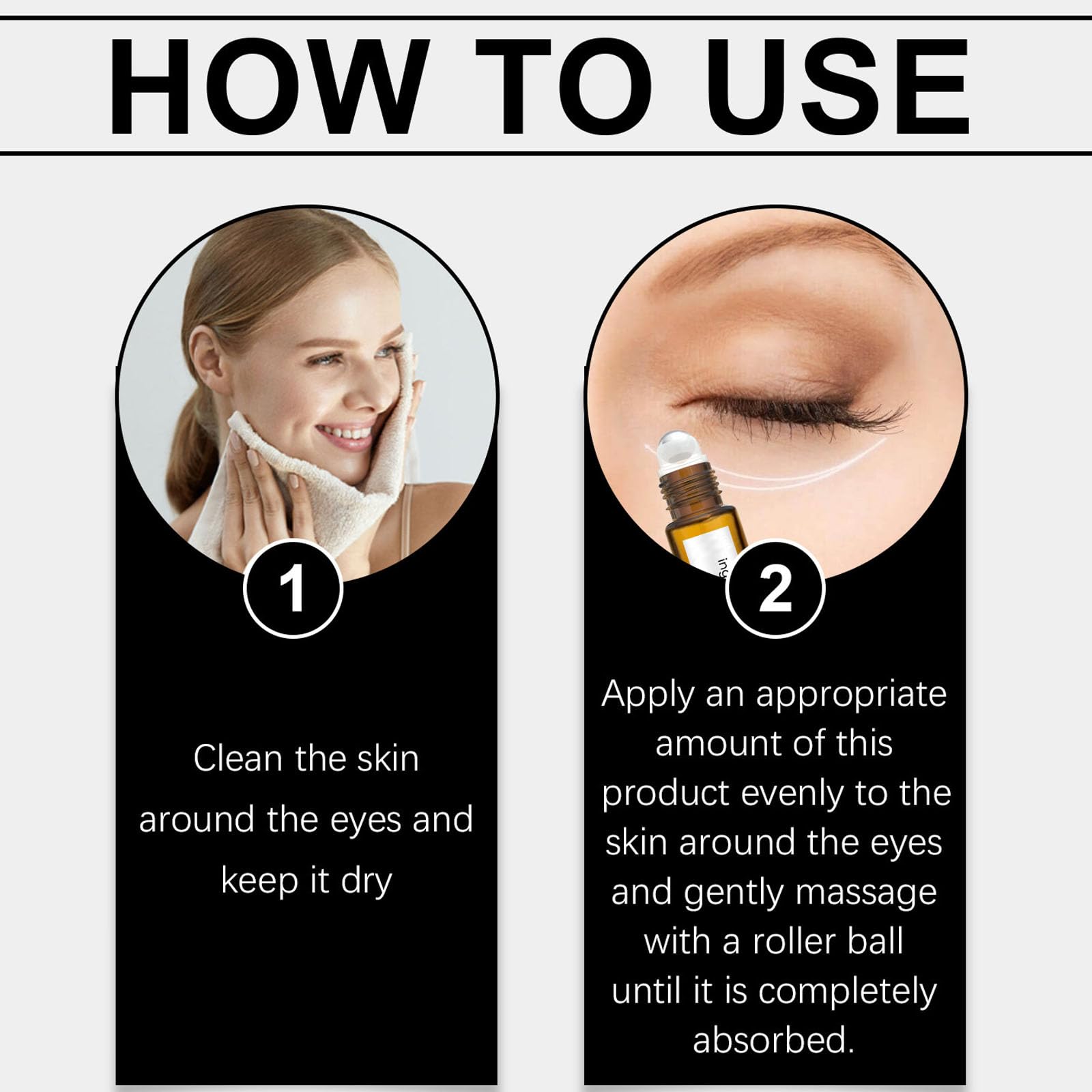 Organic Castor Oil Eye Roller for Dark Circles & Wrinkles - 2 Pack Under Eye Treatment Serum with Frankincense - Perfect for Nighttime Skincare & Travel