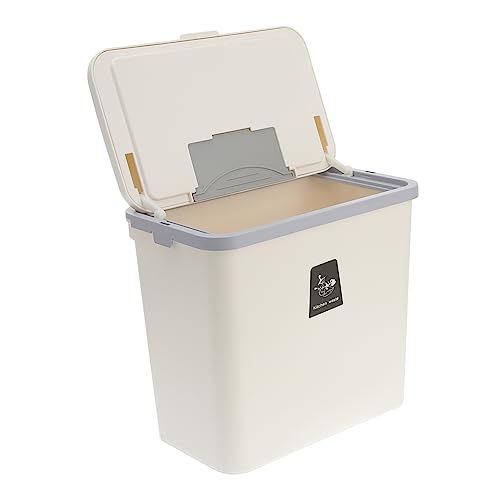 Wall Mounted Trash Can - Small Plastic Bathroom Garbage Bin with Slide Lid, Space-Saving for Home, Office & RV Use