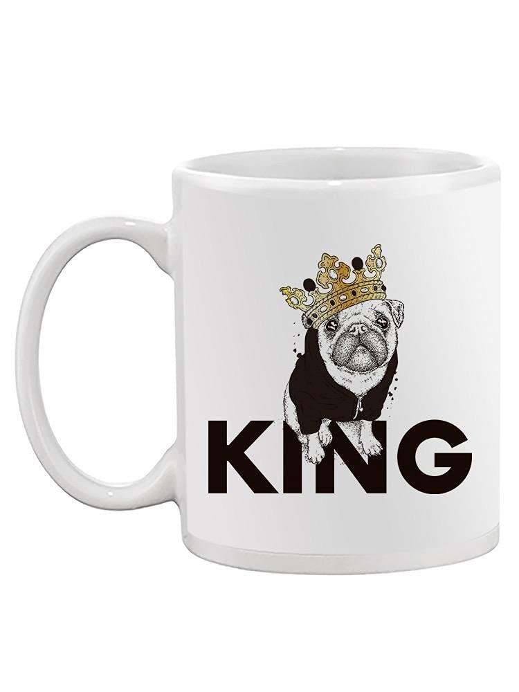 Royal Pug Crown Mug - Funny Unisex Coffee Cup for Office & Home