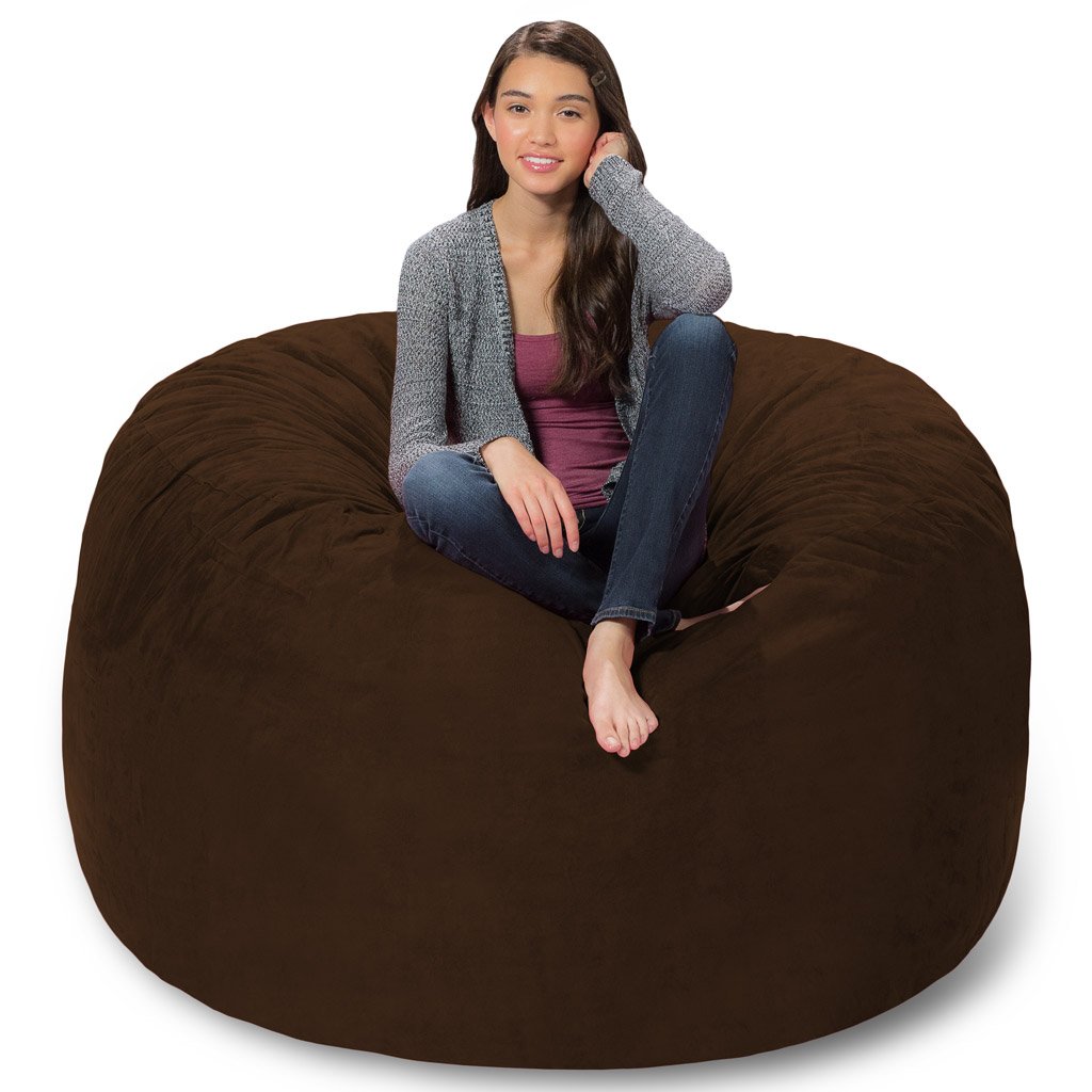 Premium Memory Foam Bean Bag Chair - Ultra Soft Chocolate Micro Suede Cover - Perfect for Gaming, Lounging & Dorm Room Decor
