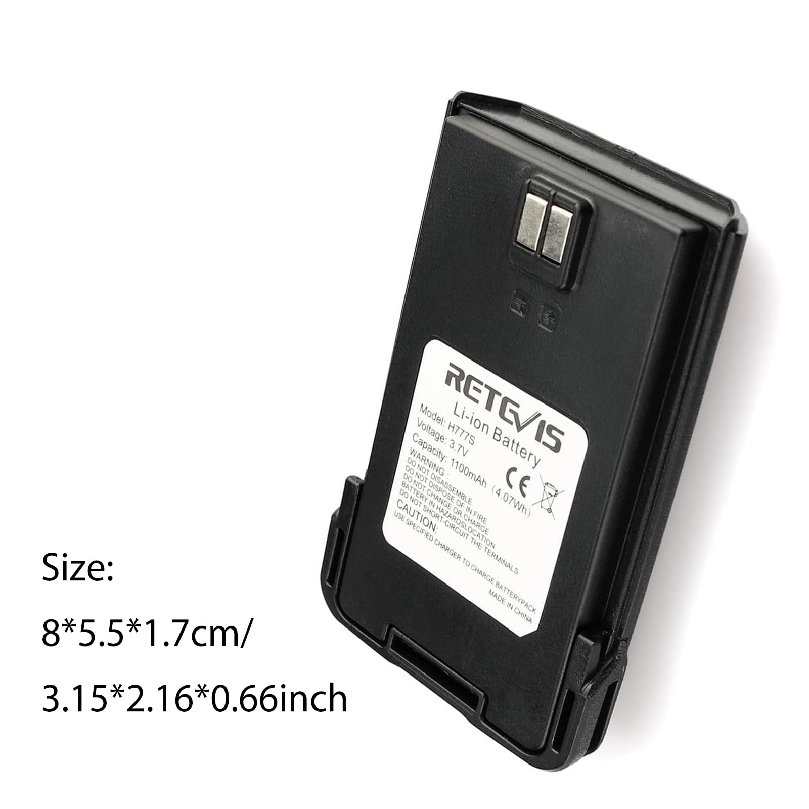 Retevis H-777S Walkie Talkie Battery - 1100mAh Rechargeable Battery for 2 Way Radios, 3.7V Replacement Battery (1 Pack) - Perfect for Outdoor Adventures, Construction Sites, and Emergency Communication