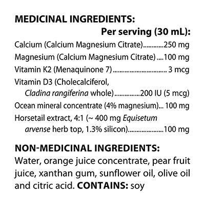 Flora Bone Health+ Calcium & Magnesium Supplement with Vitamins D & K - 16oz Liquid Formula for Strong Bones & Joint Support - Ideal for Adults & Seniors Daily Wellness Routine