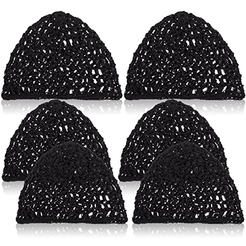 Braided Mesh Crochet Hair Nets for Women - 6 Pack Knit Hair Wraps & Headbands for Shower, Swimming, and Work - Breathable & Stylish Hair Accessories