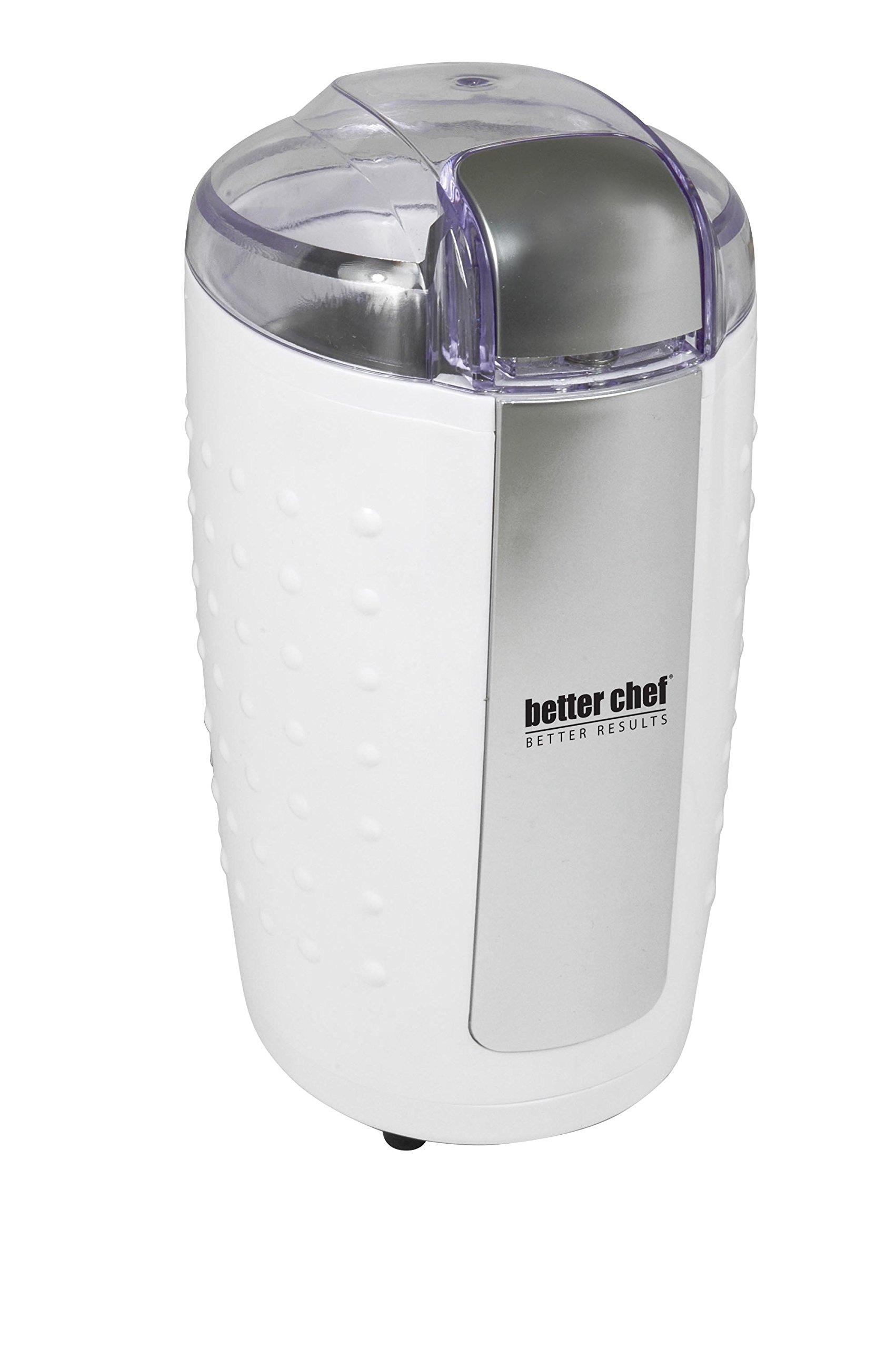 Better Chef 150-Watt Electric Coffee Grinder - Stainless Steel Blades & Chamber for Coffee Beans, Nuts, Spices - Compact & Powerful White Kitchen Appliance for Home, Office & Camping Use