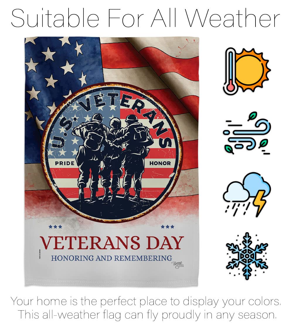 US Veterans Garden Flag Set - Double-Sided Military Yard Banner for Armed Forces Day & Home Decor