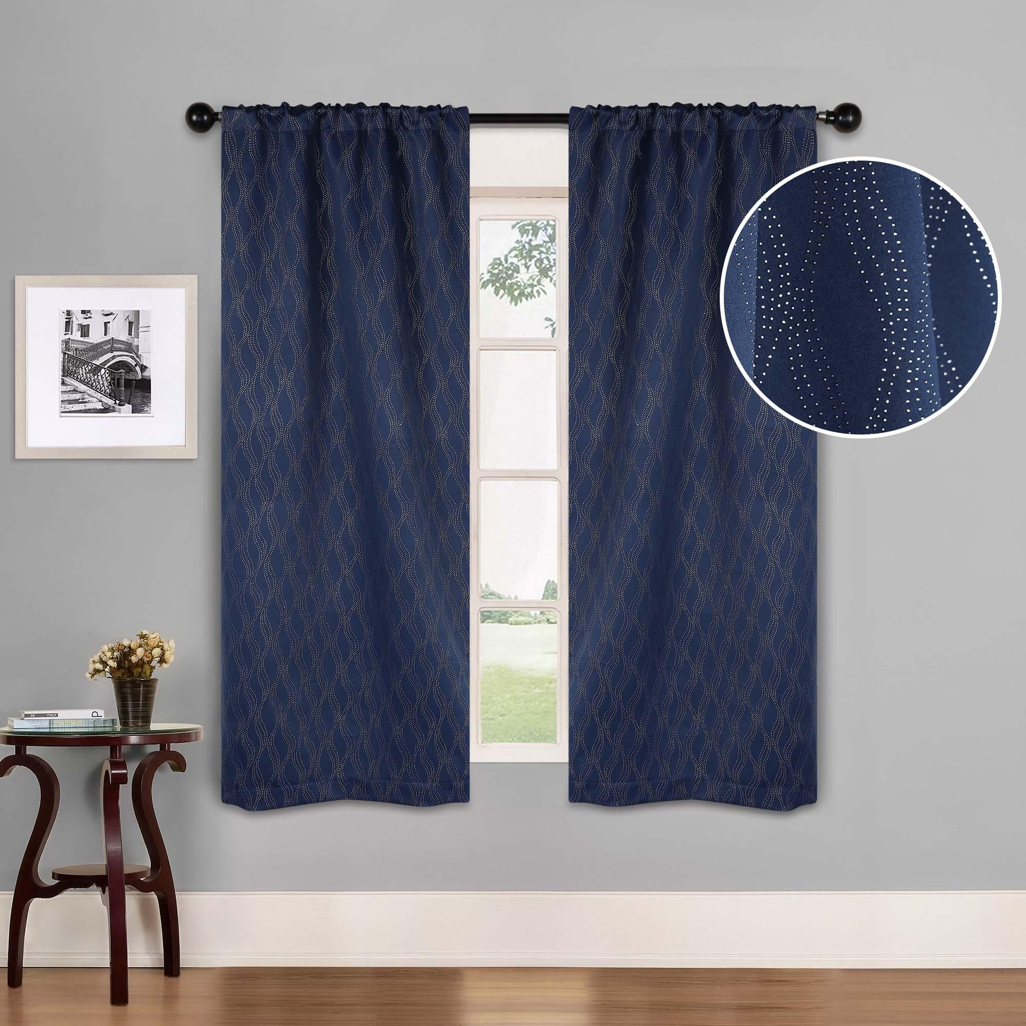 Zuri Textured Washable Blackout Curtains for Bedroom - Thermal Insulated Room Darkening Window Drapes (Set of 2 Panels) - Perfect for Nursery, Home Theater & Light Sleepers