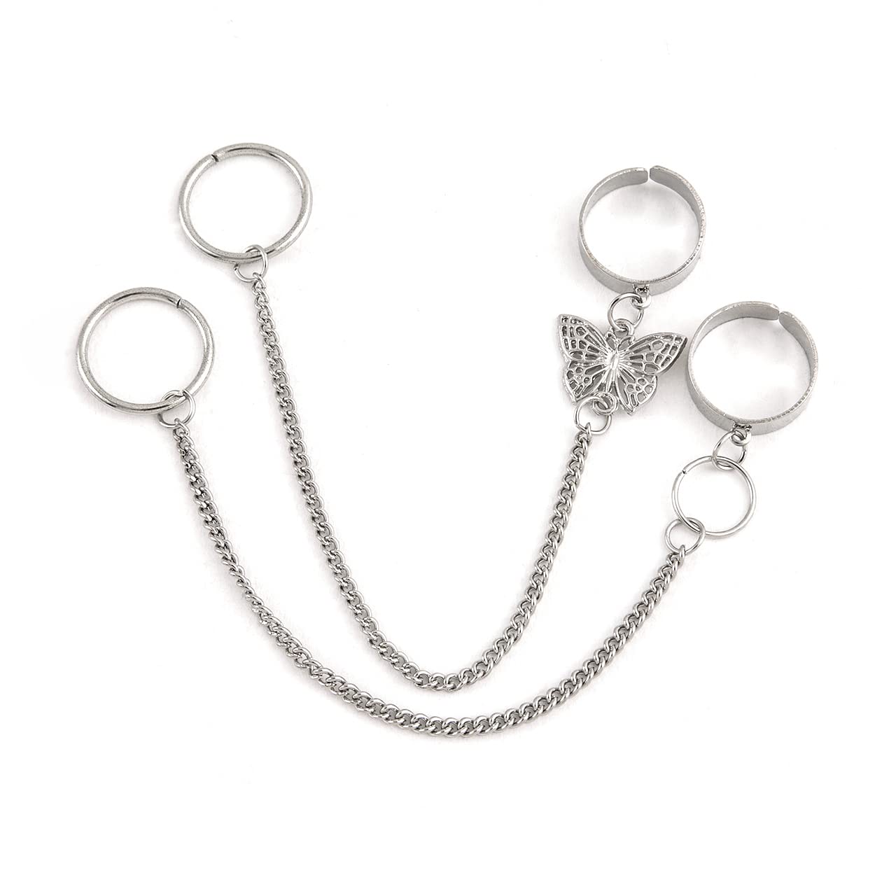 Stylish Boho Silver Metal Midi Finger Rings for Women & Girls - Set of 2 (rrsd14176r) | Perfect for Casual Wear, Parties & Fashion Accessories
